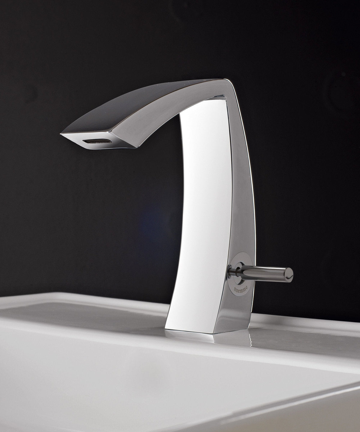Robinet de lavabo sculptural Treemme Archè en finition chromée