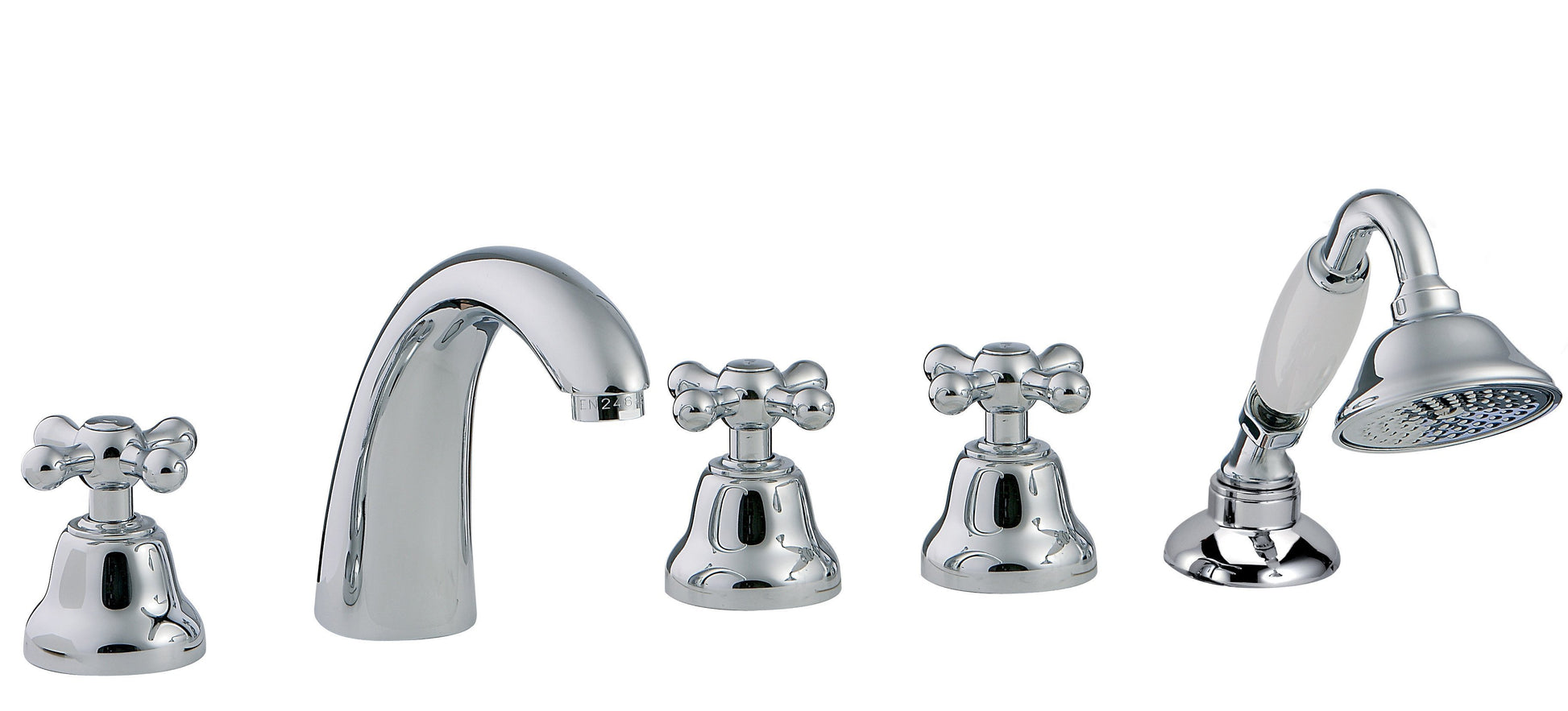 Mélangeur bain et douche 5 trous sur gorge — Treemme Romantica — CC — IT3606CCPVZZ