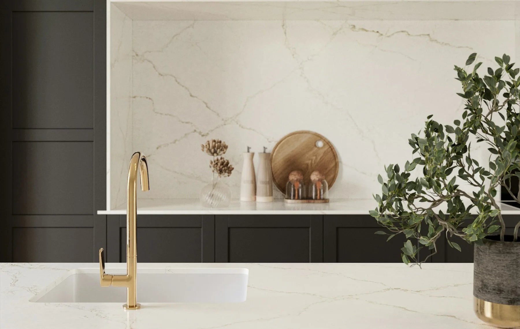 Plan de travail Silestone Blanc Élysée - cuisine