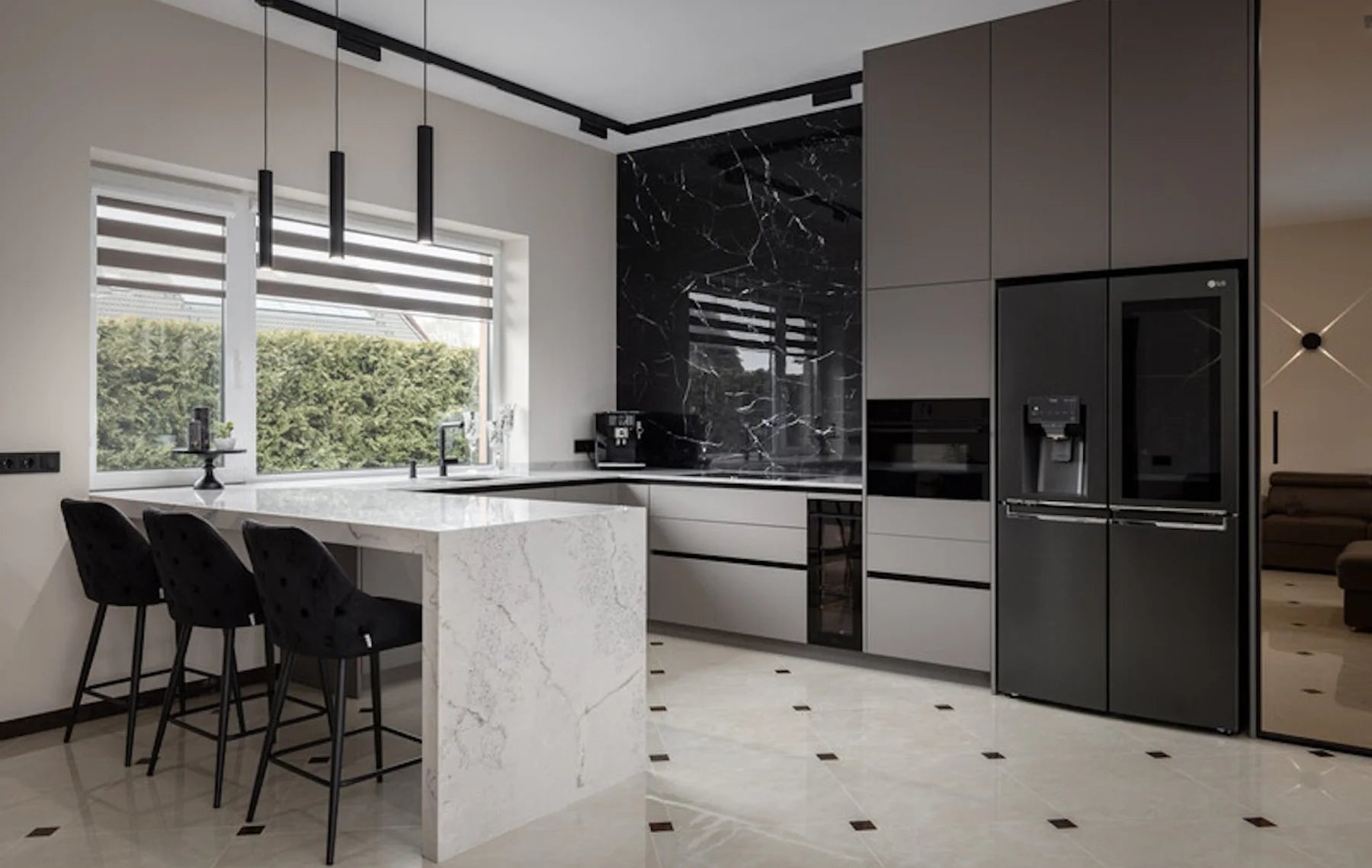 Plan de travail Silestone Eclectic Pearl - îlot de cuisine