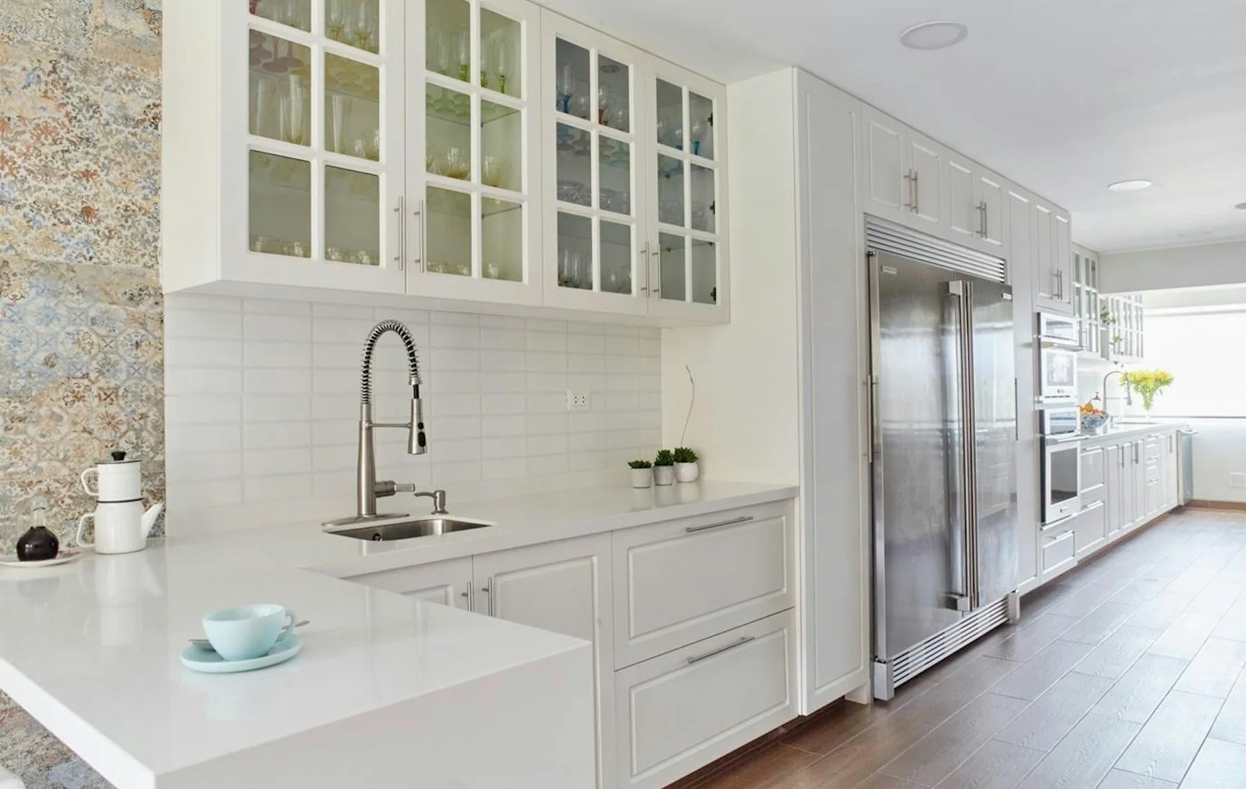 Plan de travail Silestone Miami White - îlot de cuisine