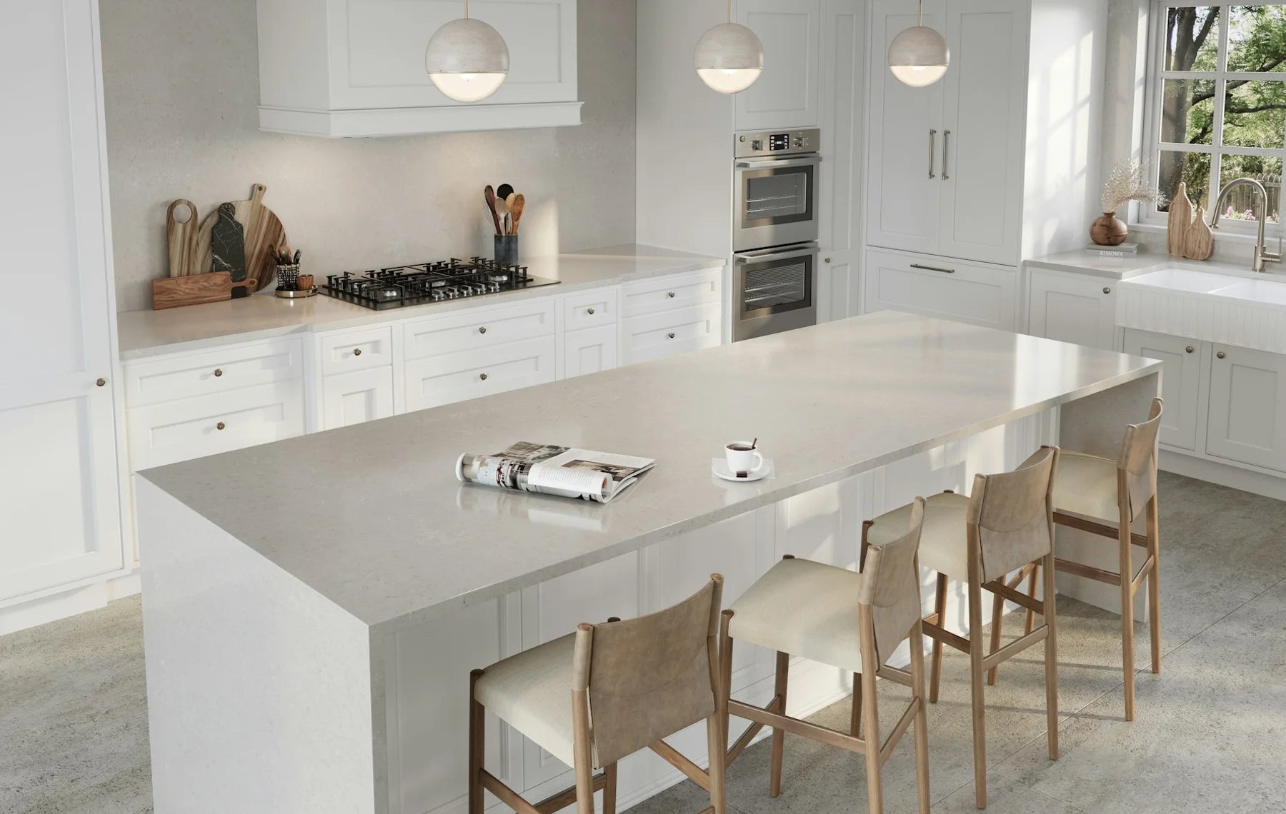 Plan de travail Silestone Motion Grey - îlot de cuisine