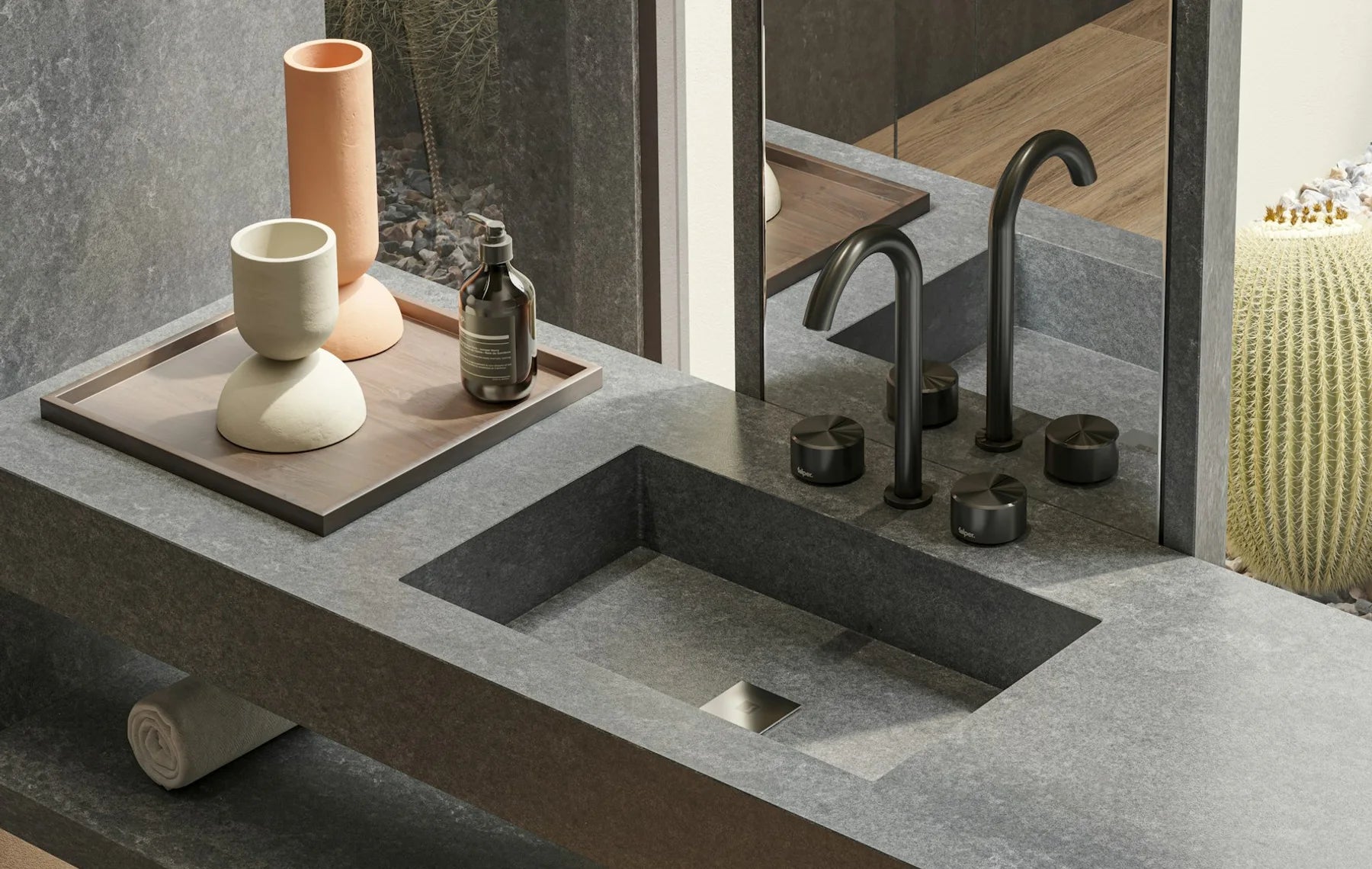 Plan de travail Silestone Raw G - plan vasque