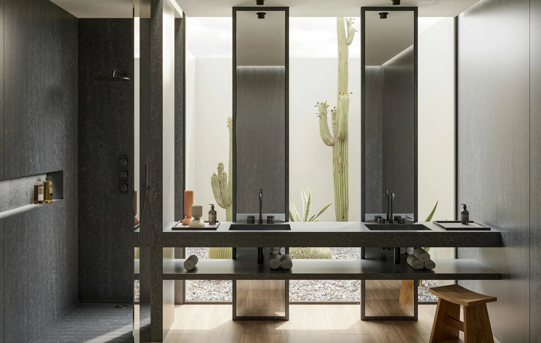 Plan de travail Silestone Raw G - salle de bain