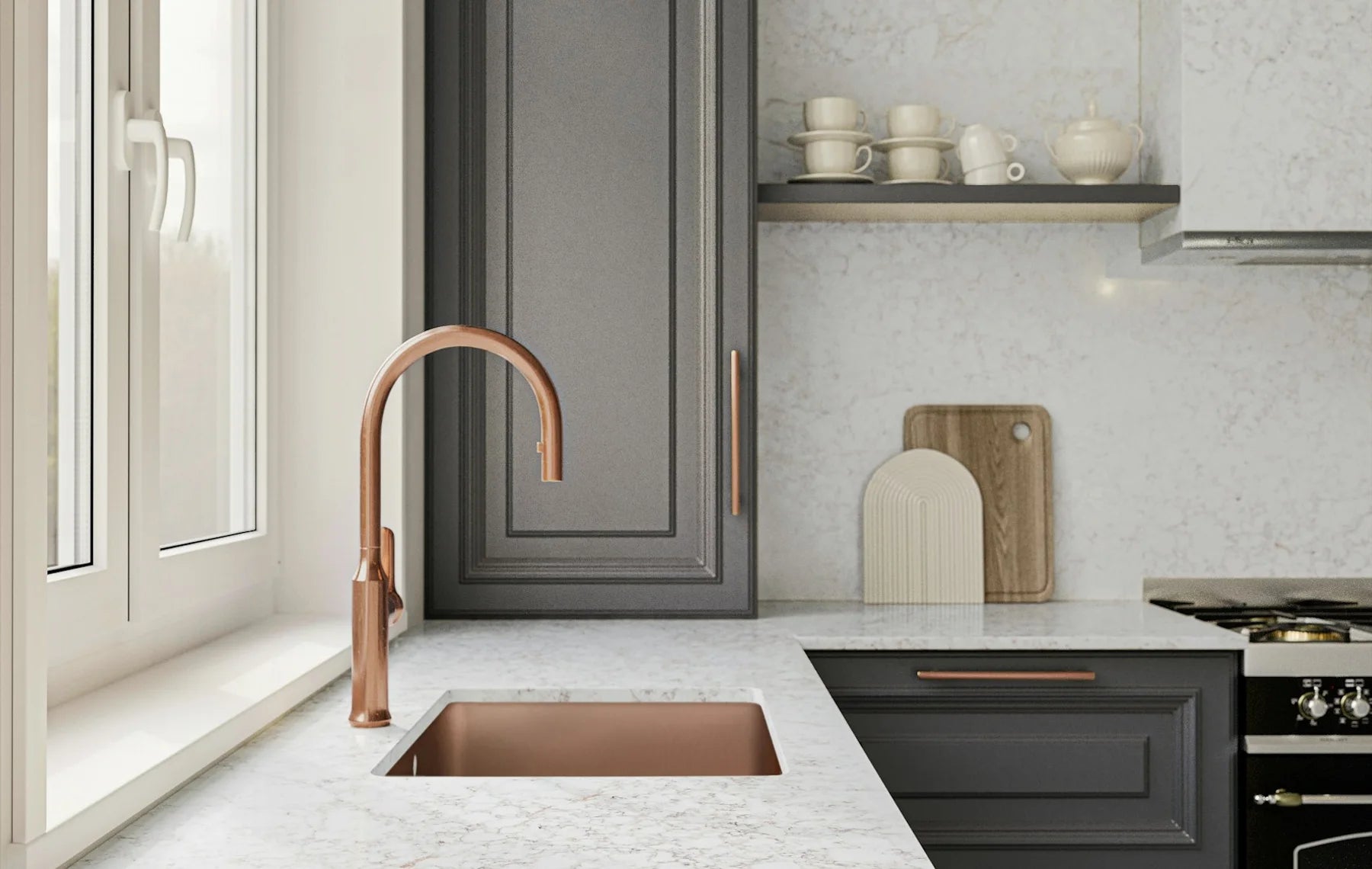 Plan de travail Silestone Rivière Rose - îlot de cuisine
