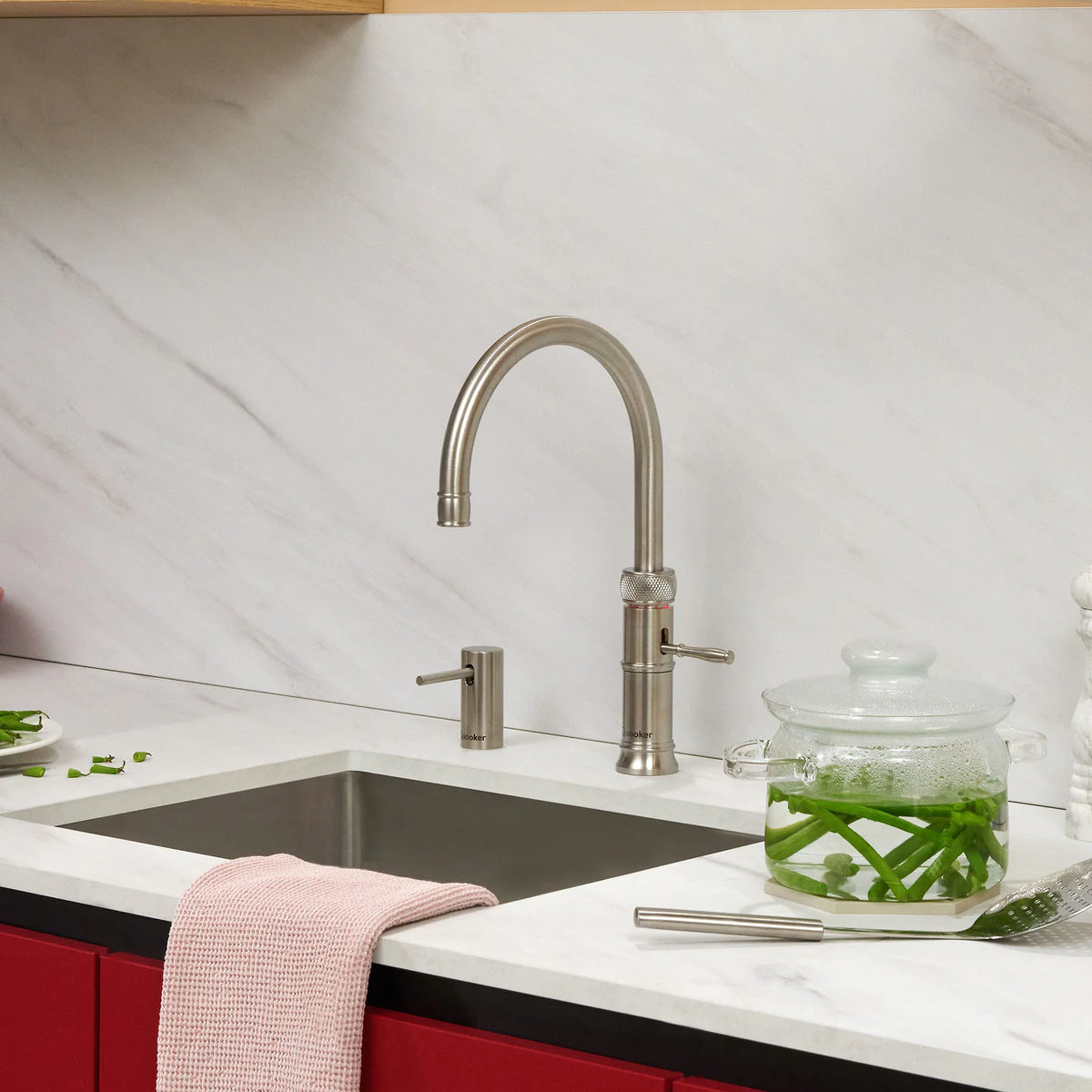 Quooker Classic Fusion Round finition Acier inoxydable — robinet eau bouillante 100 °C