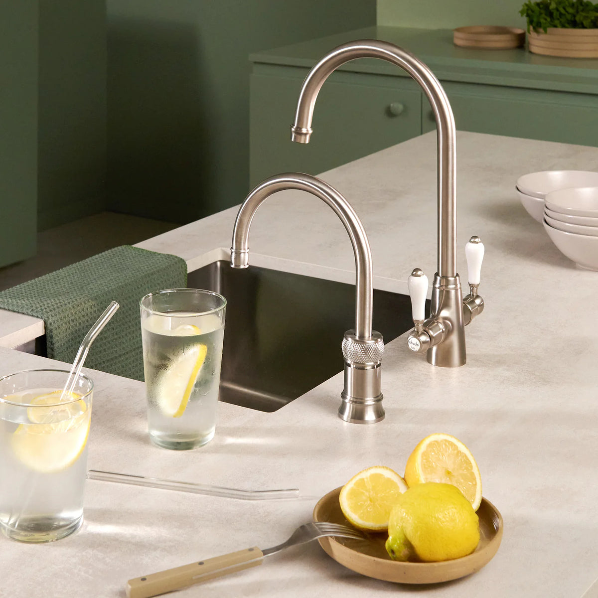 Quooker Classic Single tap Round finition Acier inoxydable — robinet eau bouillante 100 °C