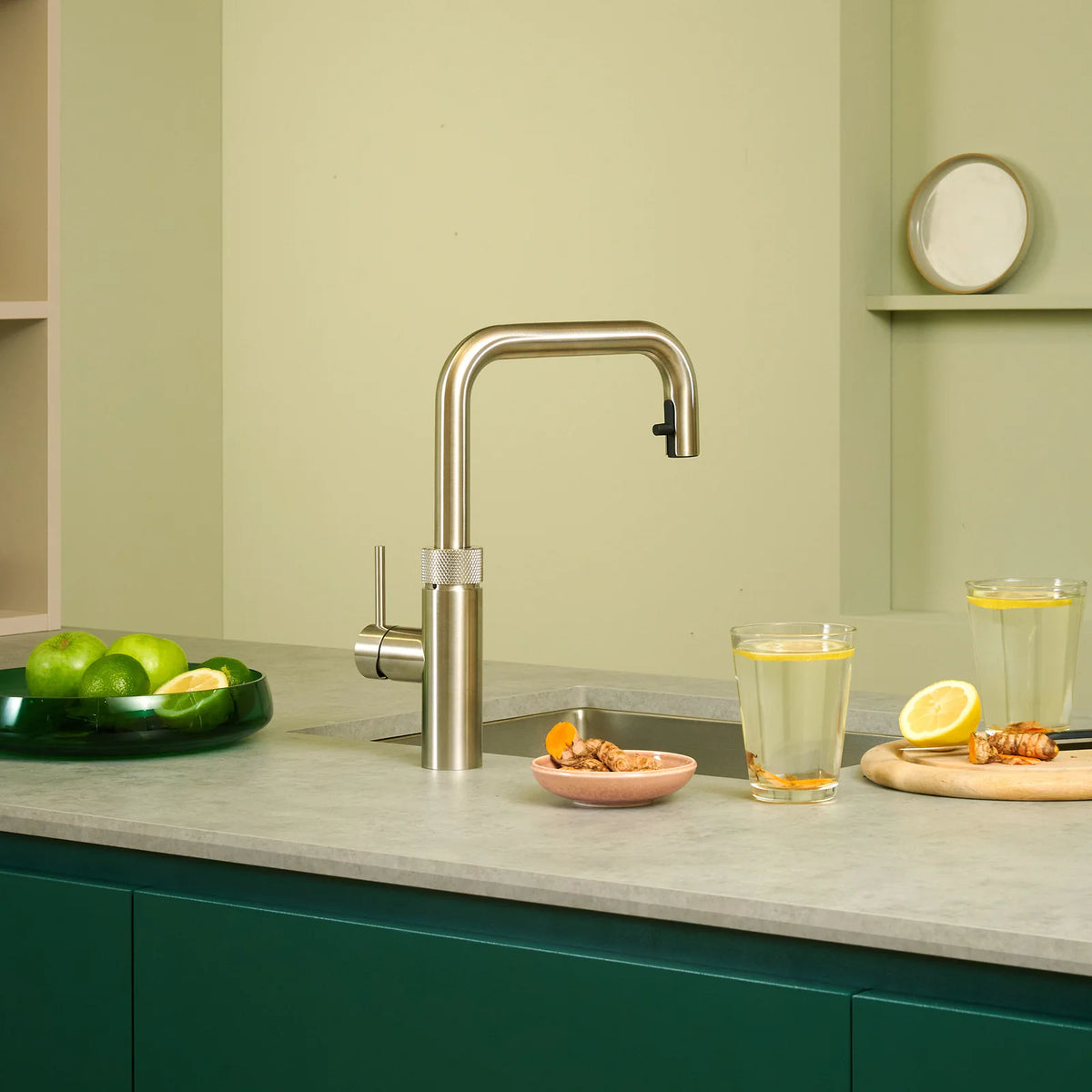 Quooker Flex Square finition Acier inoxydable — robinet eau bouillante 100 °C