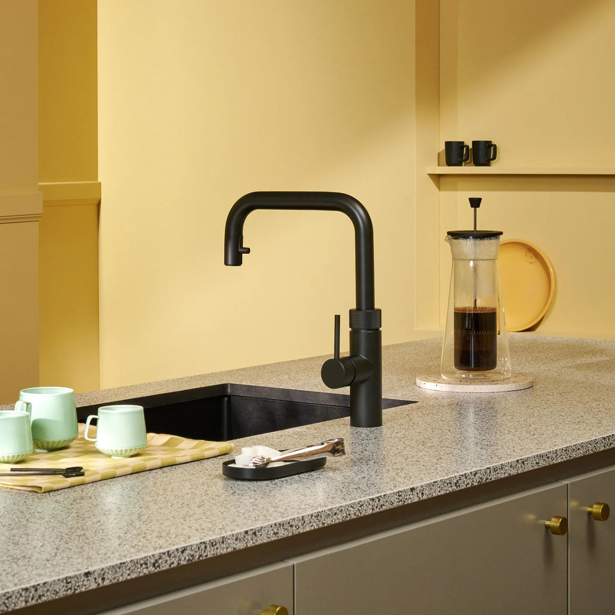 Quooker Flex Square finition Noir — robinet eau bouillante 100 °C