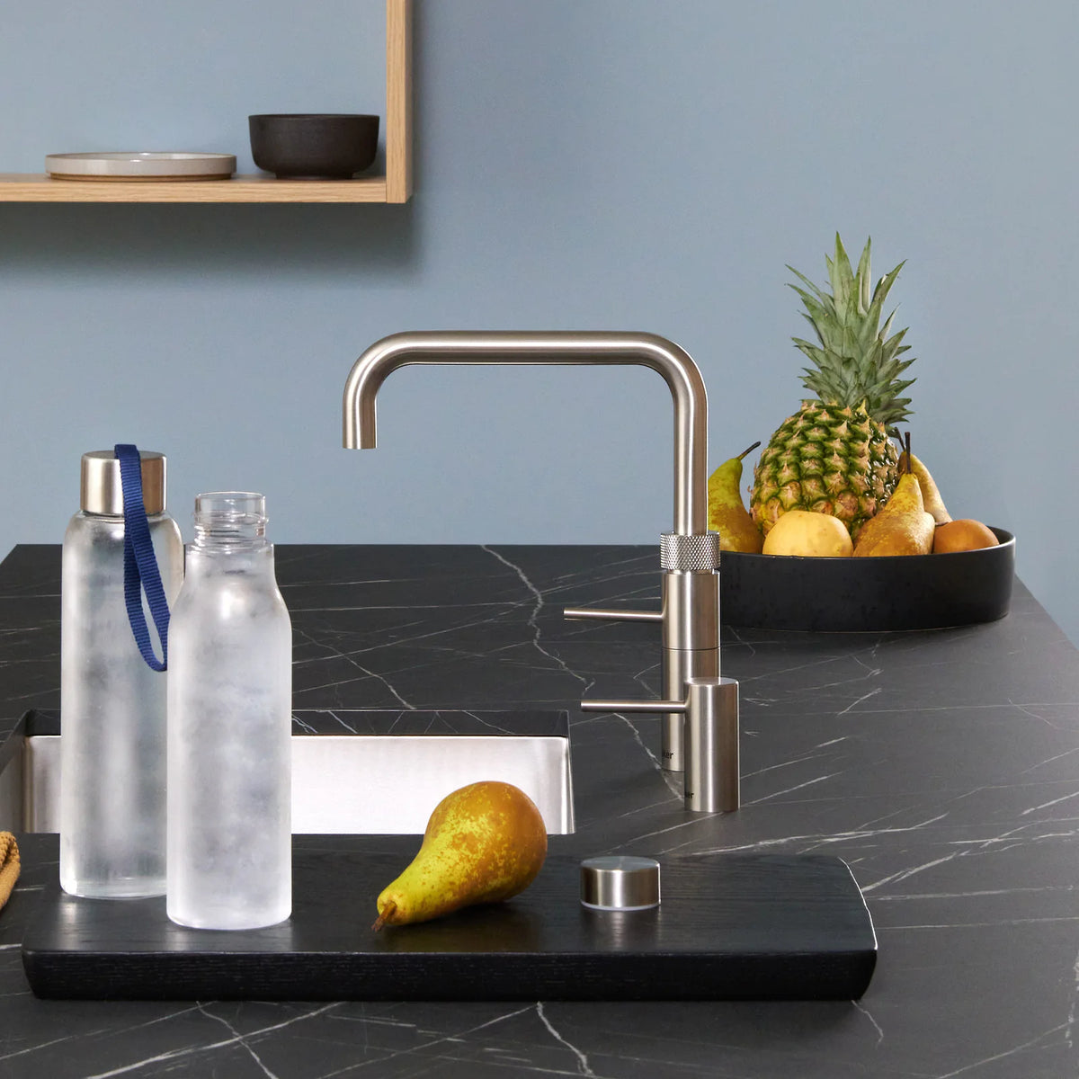 Quooker Fusion Square finition Acier inoxydable — robinet eau bouillante 100 °C
