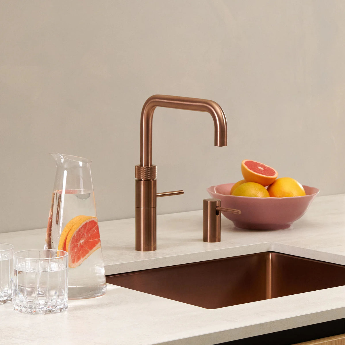 Quooker Fusion Square finition Cuivre rosé — robinet eau bouillante 100 °C