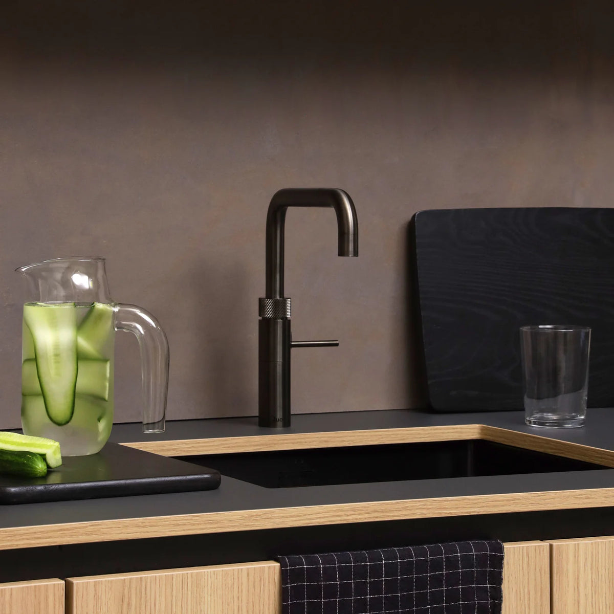 Quooker Fusion Square finition Gunmetal — robinet eau bouillante 100 °C