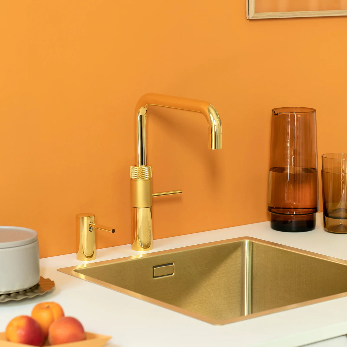 Quooker Fusion Square finition Or — robinet eau bouillante 100 °C