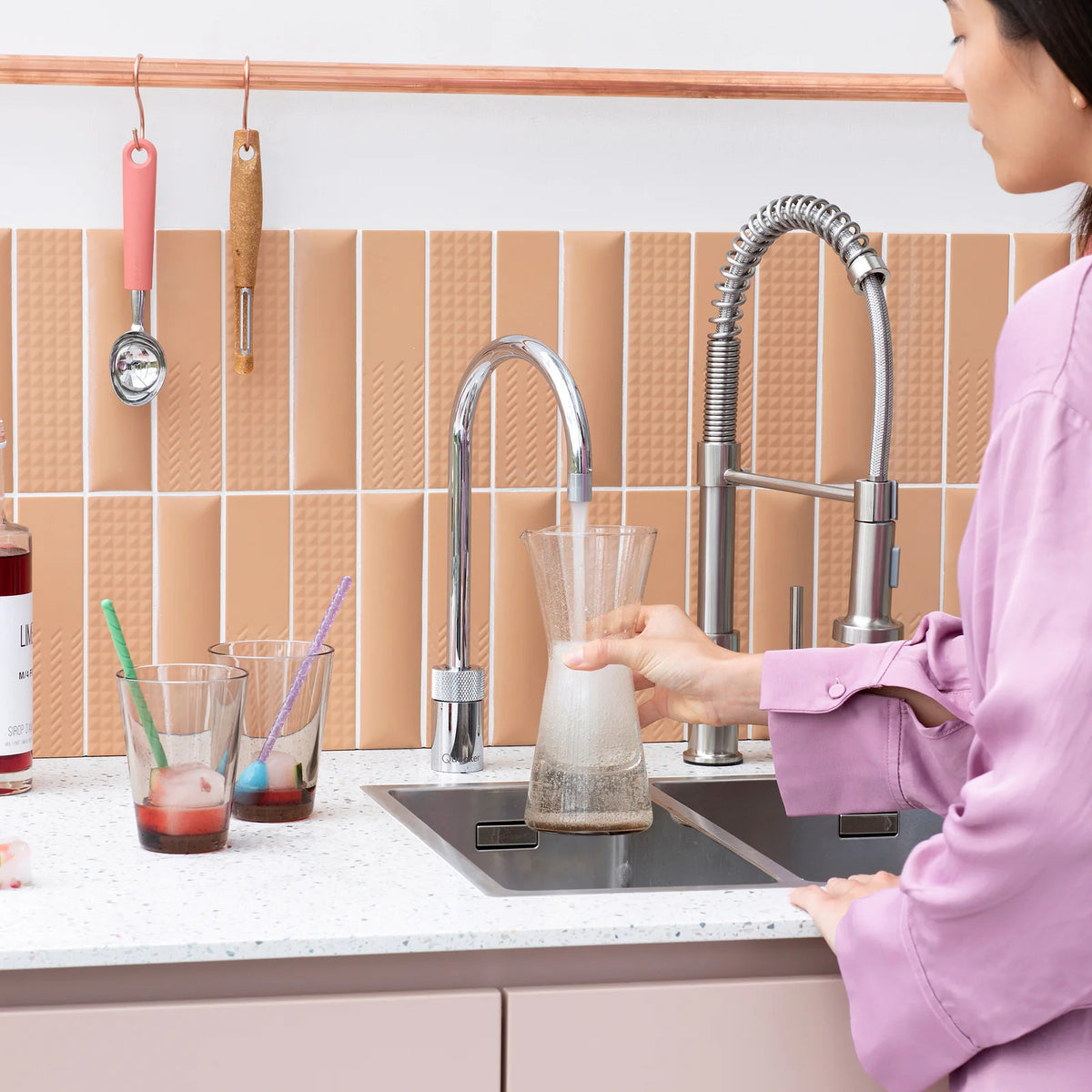 Quooker Nordic Single tap Round finition Chromé — robinet eau bouillante 100 °C en situation