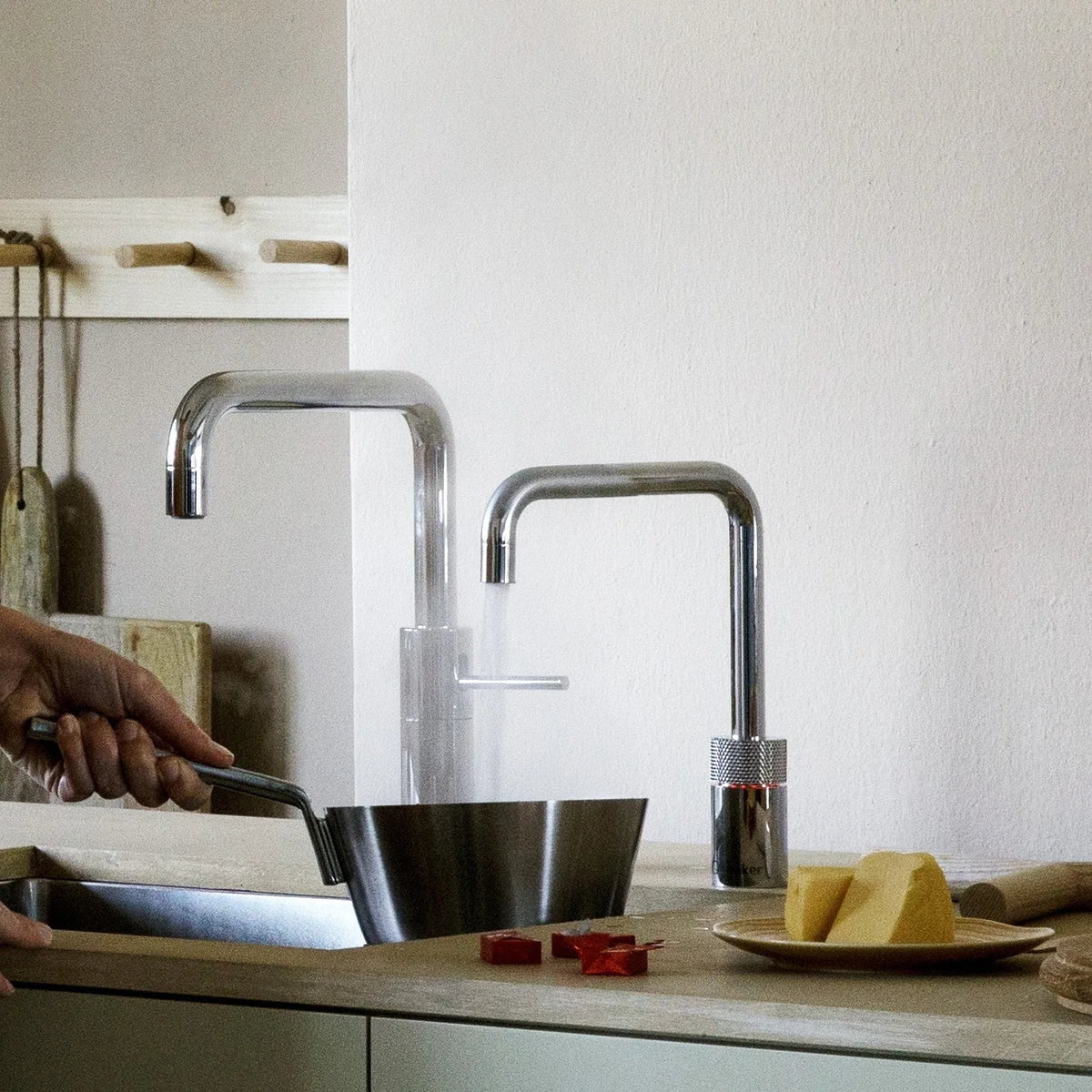 Quooker Nordic Twintaps Square finition Chromé — robinet eau bouillante 100 °C