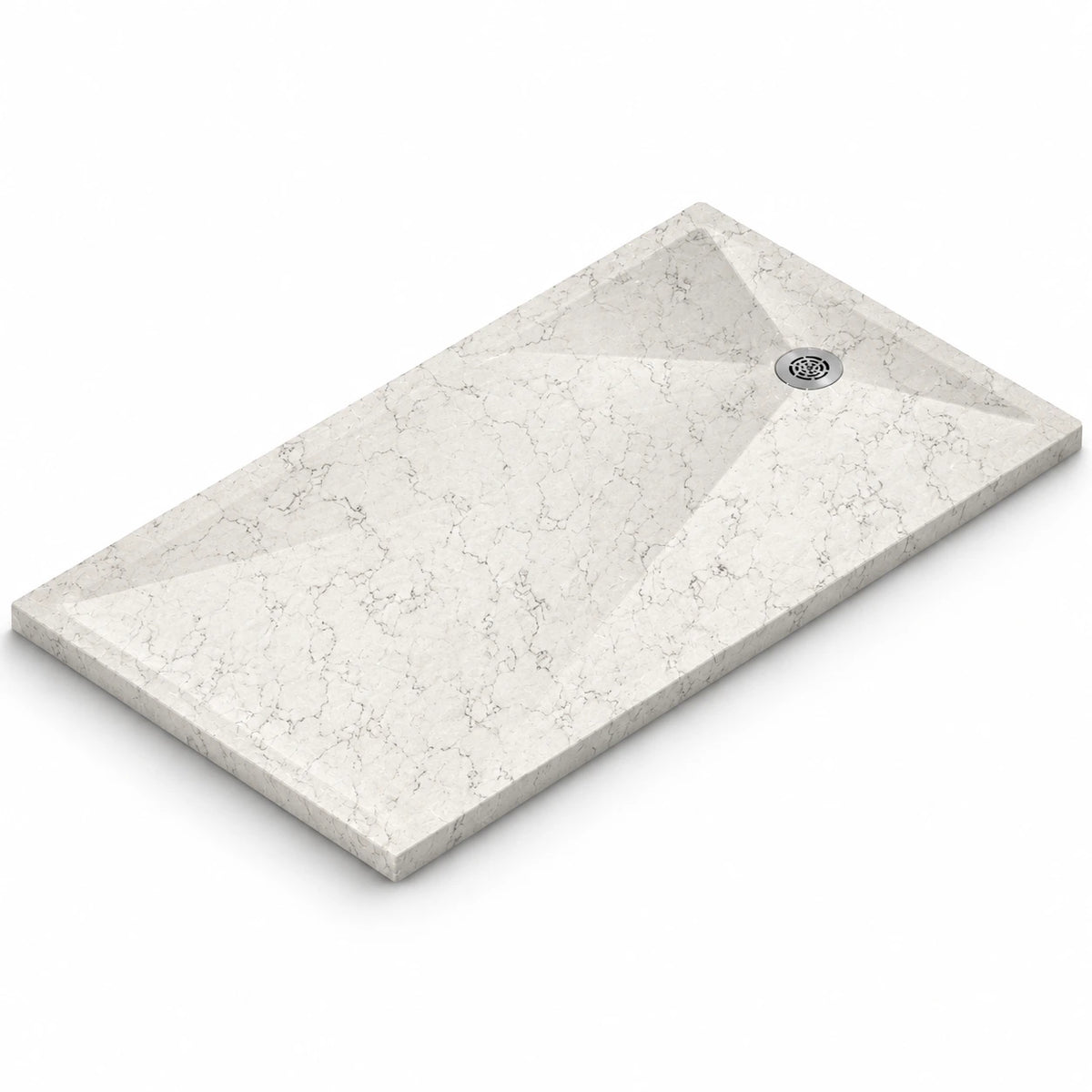 Receveur de douche Silestone Exelis White Arabesque — rendu de présentation