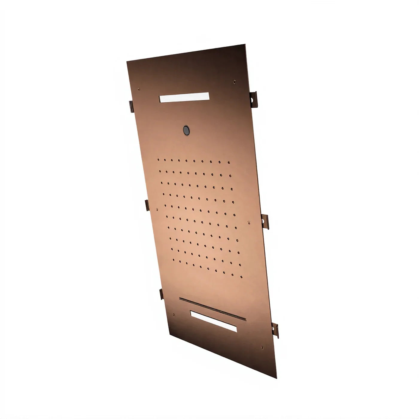 Douche de tête à encastrer, fixation au plafond, pluie, cascade, chromothérapie et jet - Treemme Showers Inox - IT RTBR 387 IS - Bronze-PVD (PVD03)