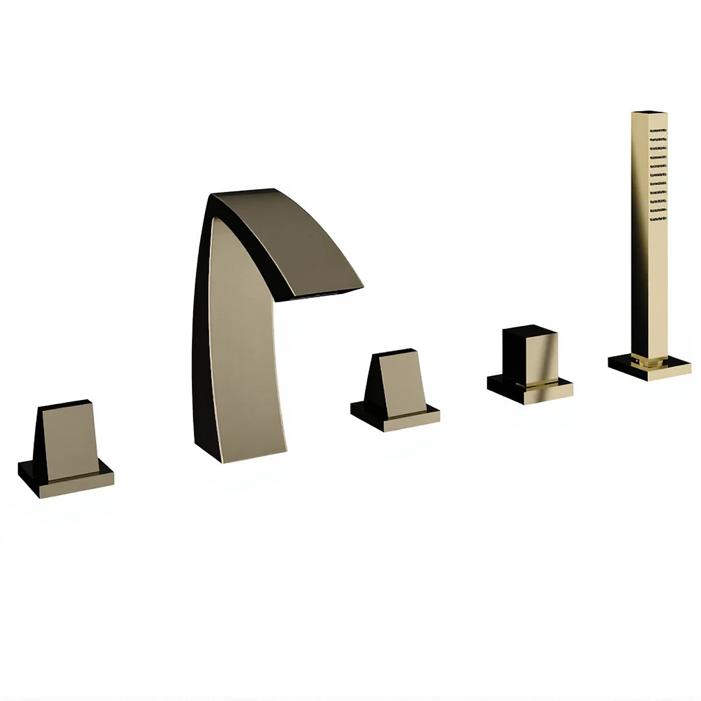 Mélangeur bain/douche 5 trous sur gorge - Treemme Archè - IT 0706 CC KA ZZ - Nickel brossé (NF)