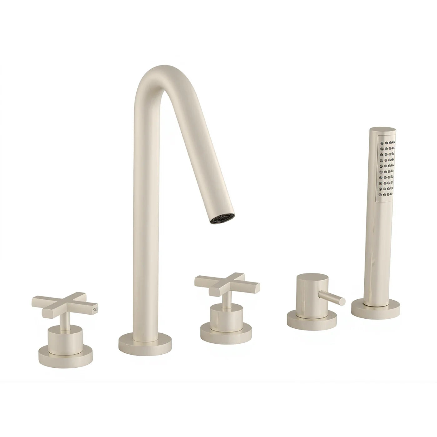 Mélangeur bain/douche 5 trous sur gorge - Treemme Line - IT 1006 CC XV ZZ - Blanc opaque (BB)
