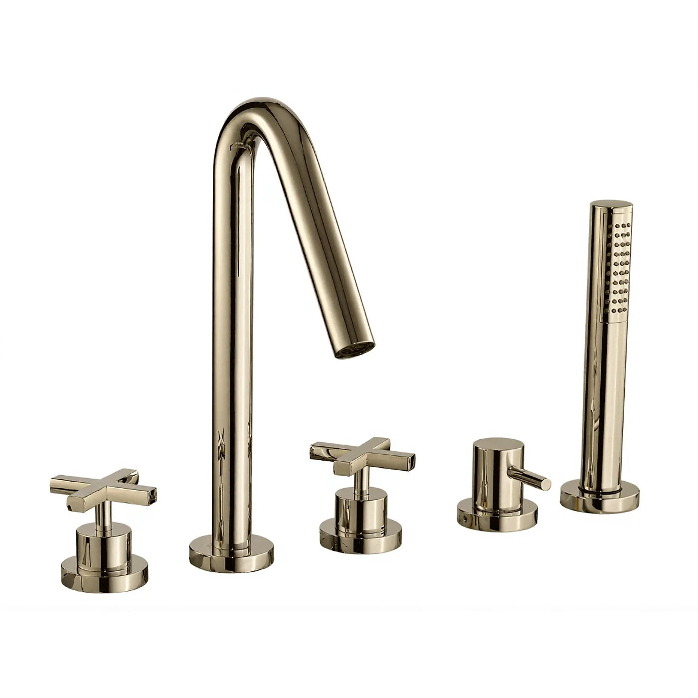 Mélangeur bain/douche 5 trous sur gorge - Treemme Line - IT 1006 CC XV ZZ - Nickel brossé (NF)