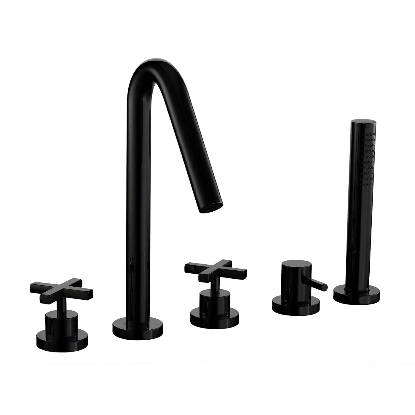 Mélangeur bain/douche 5 trous sur gorge - Treemme Line - IT 1006 CC XV ZZ - Noir opaque (NN)