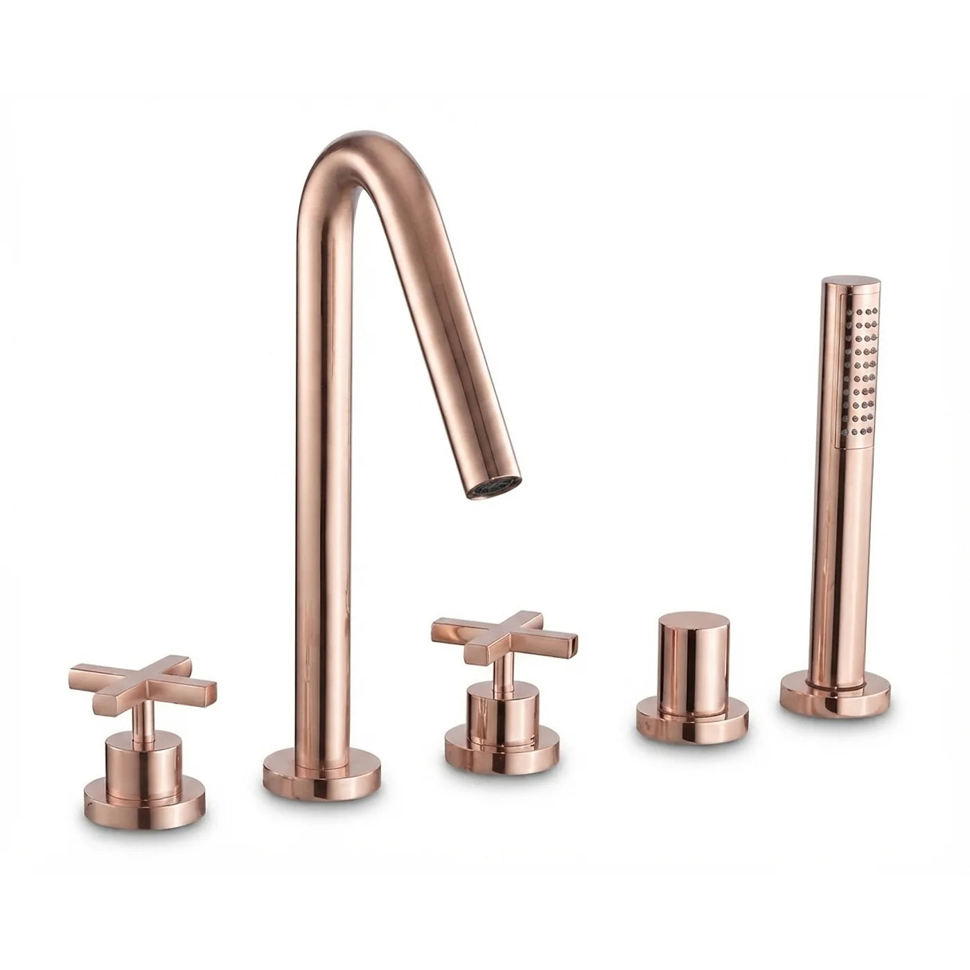 Mélangeur bain/douche 5 trous sur gorge - Treemme Line - IT 1006 CC XV ZZ - Or rose brossé (SZ)