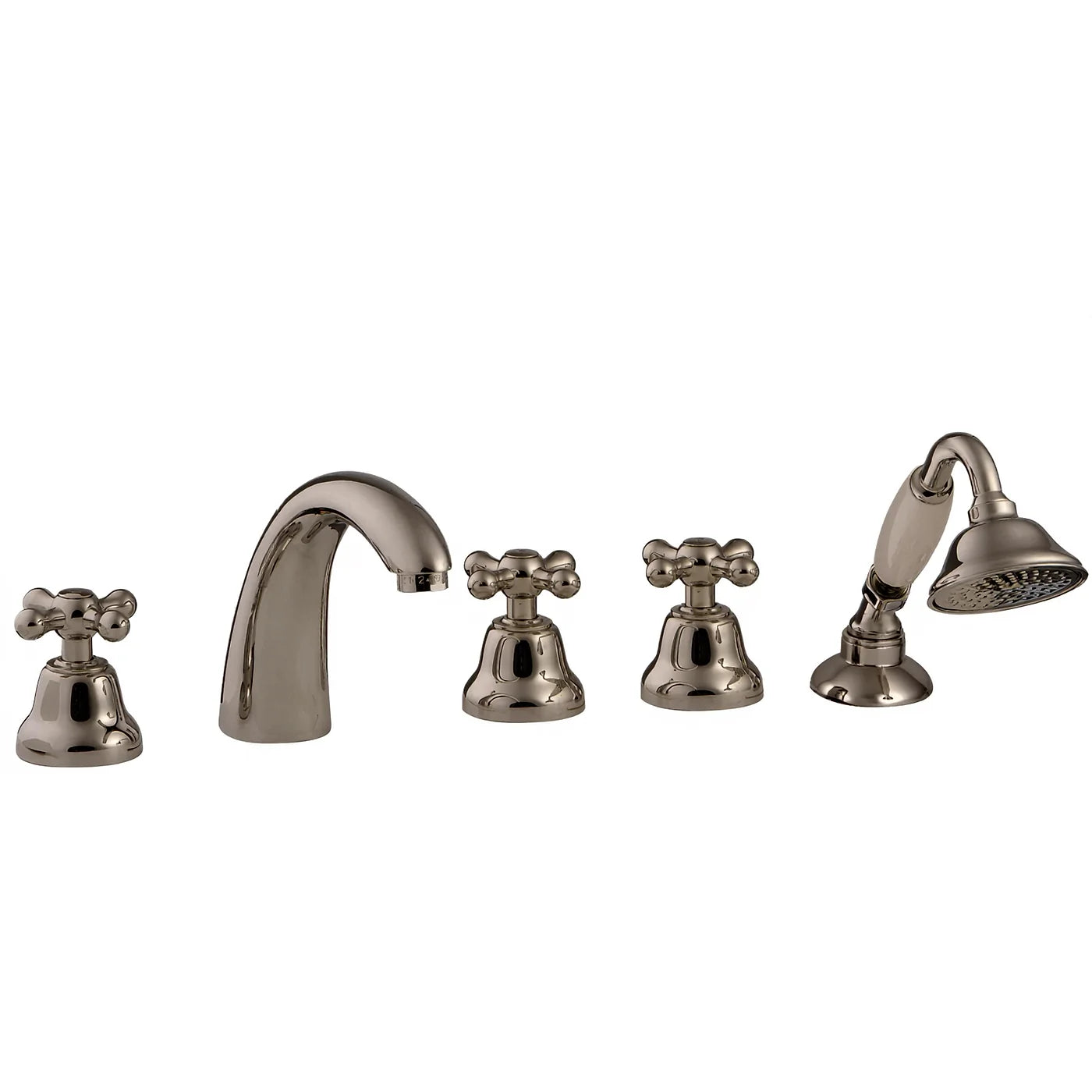 Mélangeur bain/douche 5 trous sur gorge - Treemme Romantica - IT 3606 CC PV ZZ - Nickel poli (NL)