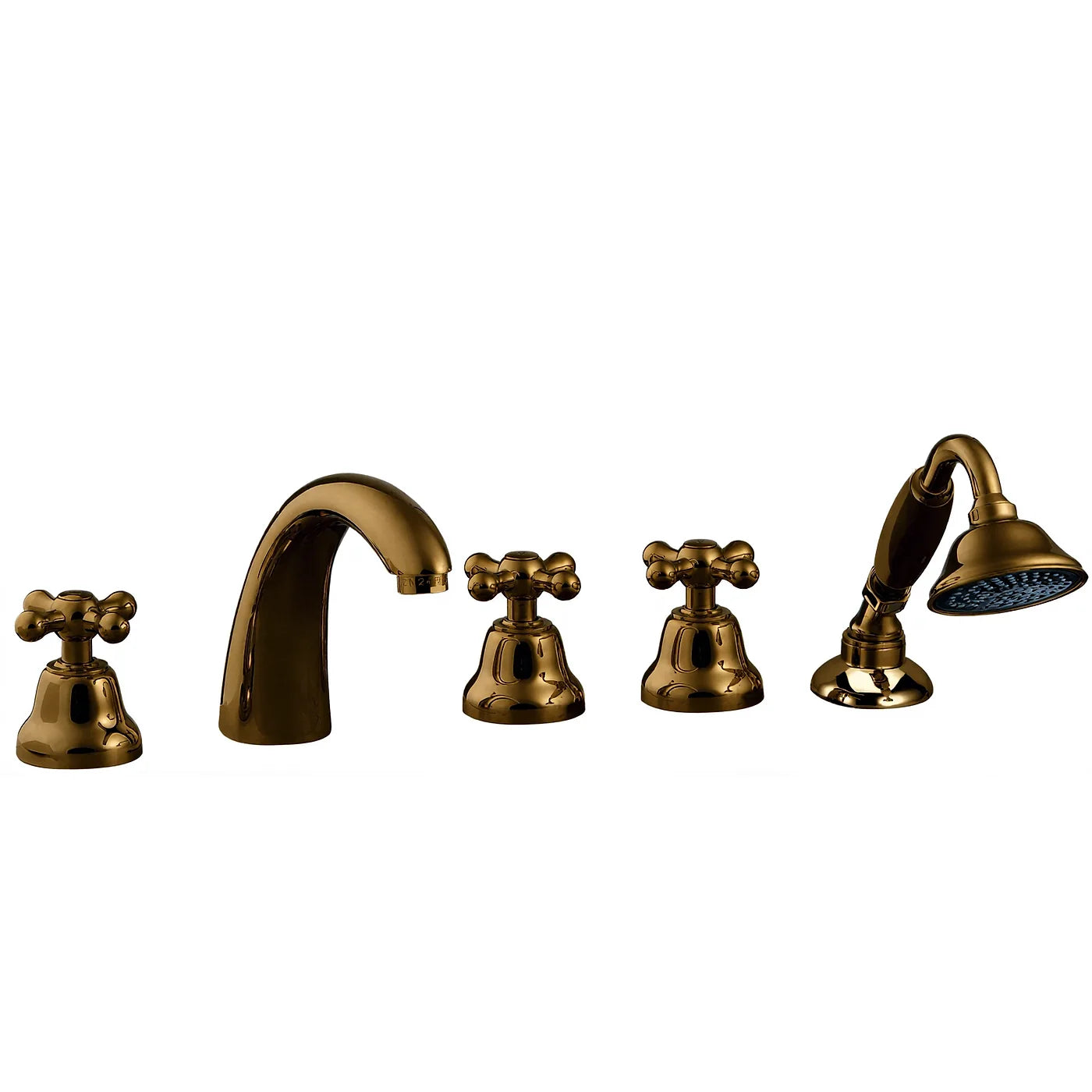 Mélangeur bain/douche 5 trous sur gorge - Treemme Romantica - IT 3606 CC PV ZZ - Bronze brossé (US)