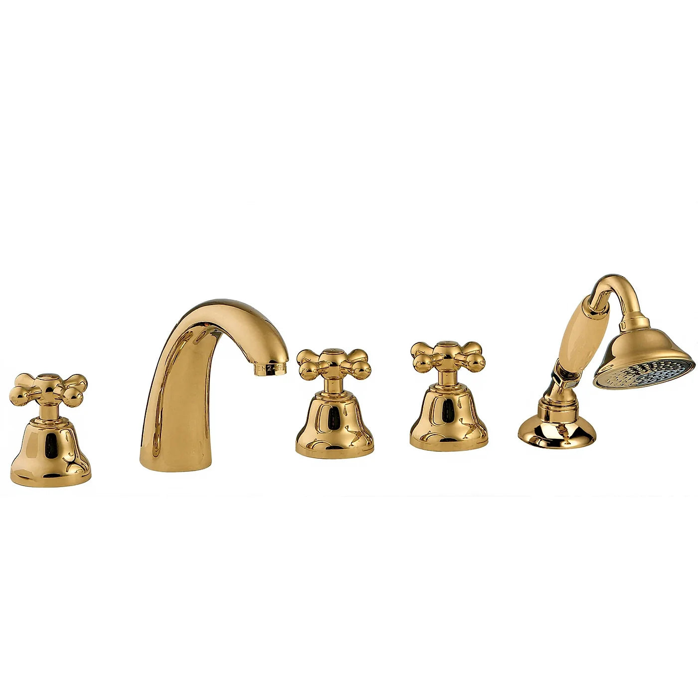 Mélangeur bain/douche 5 trous sur gorge - Treemme Romantica - IT 3606 CC PV ZZ - Laiton brossé (UZ)