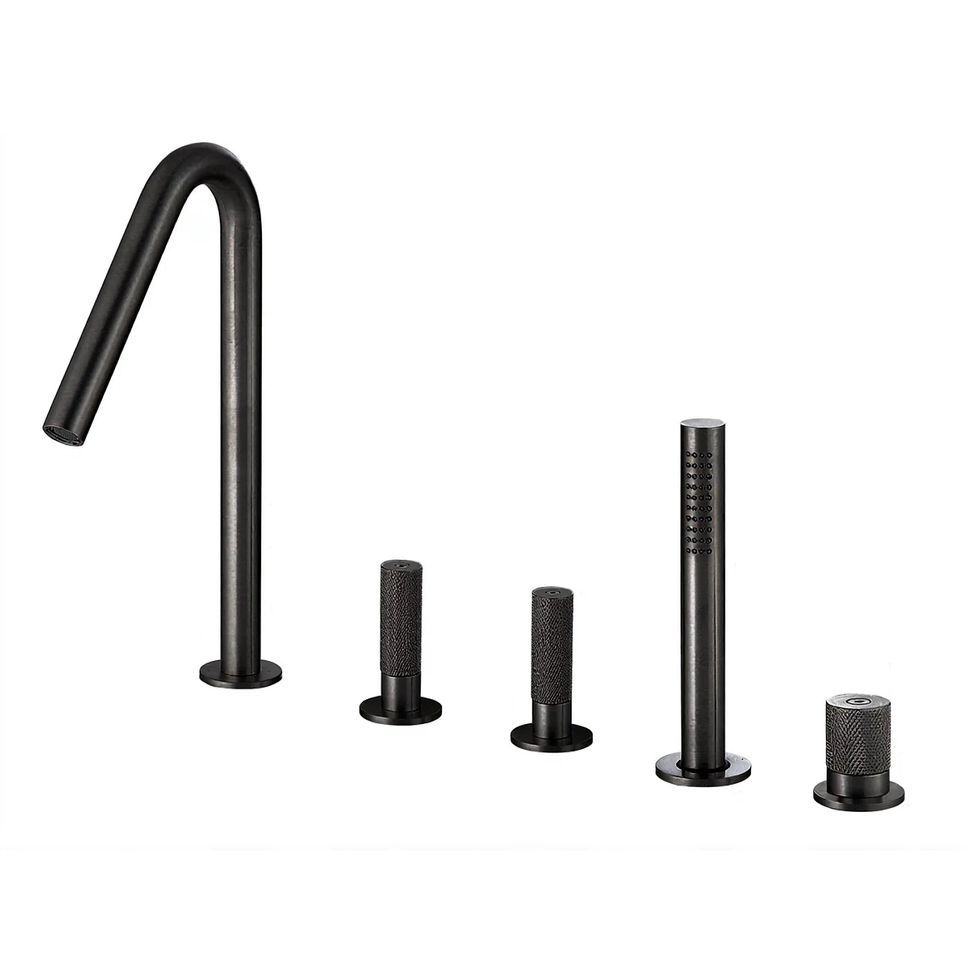 Mélangeur bain/douche 5 trous sur gorge - Treemme 22mm - IT 6006 IS 2G ZZ - Gun Metal-PVD (PVD01)