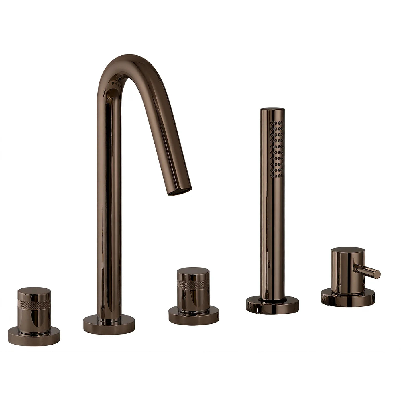 Mélangeur bain/douche 5 trous sur gorge - Treemme X-change - IT 7206 CC XR ZZ - Noir chromé poli (HH)