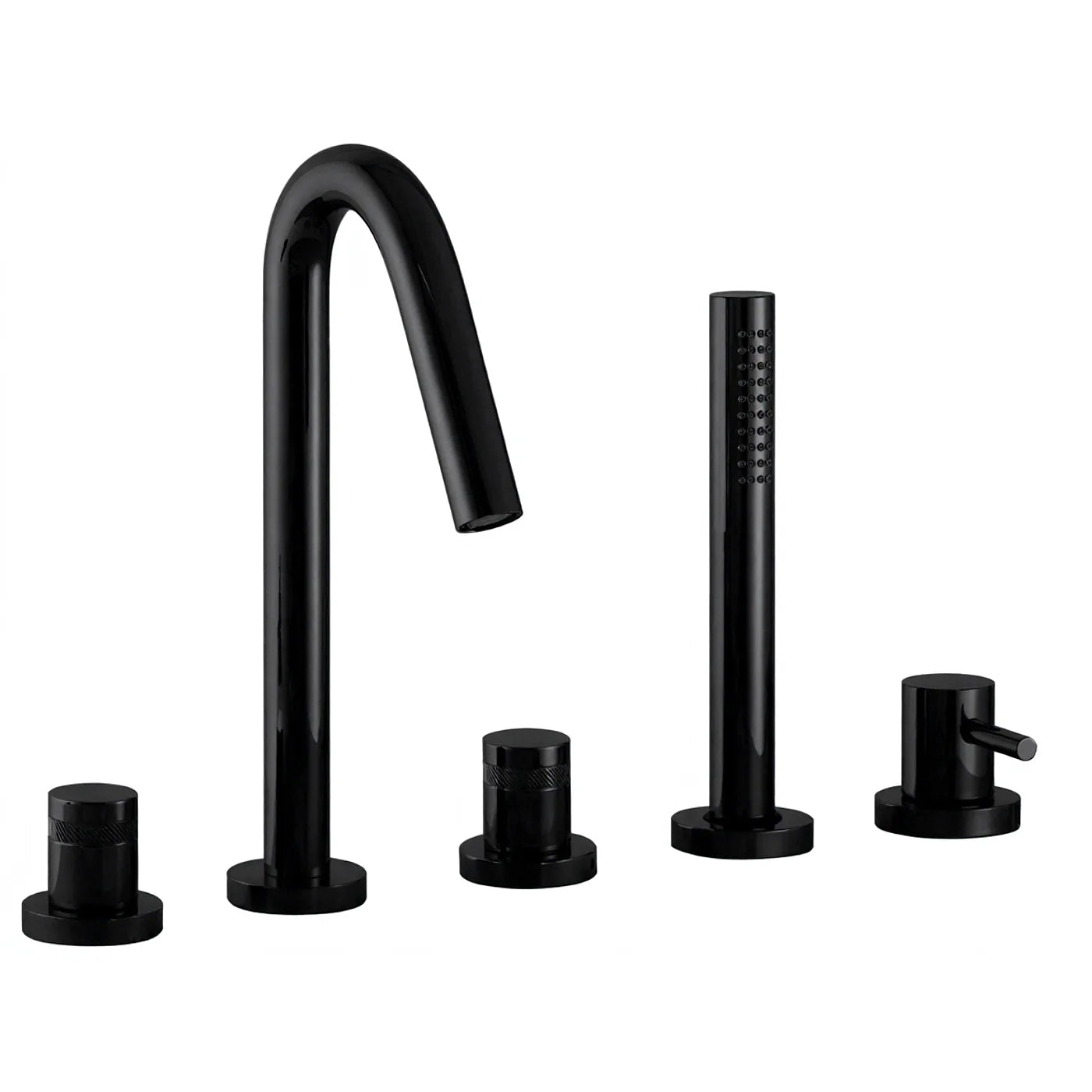 Mélangeur bain/douche 5 trous sur gorge - Treemme X-change - IT 7206 CC XR ZZ - Noir opaque (NN)