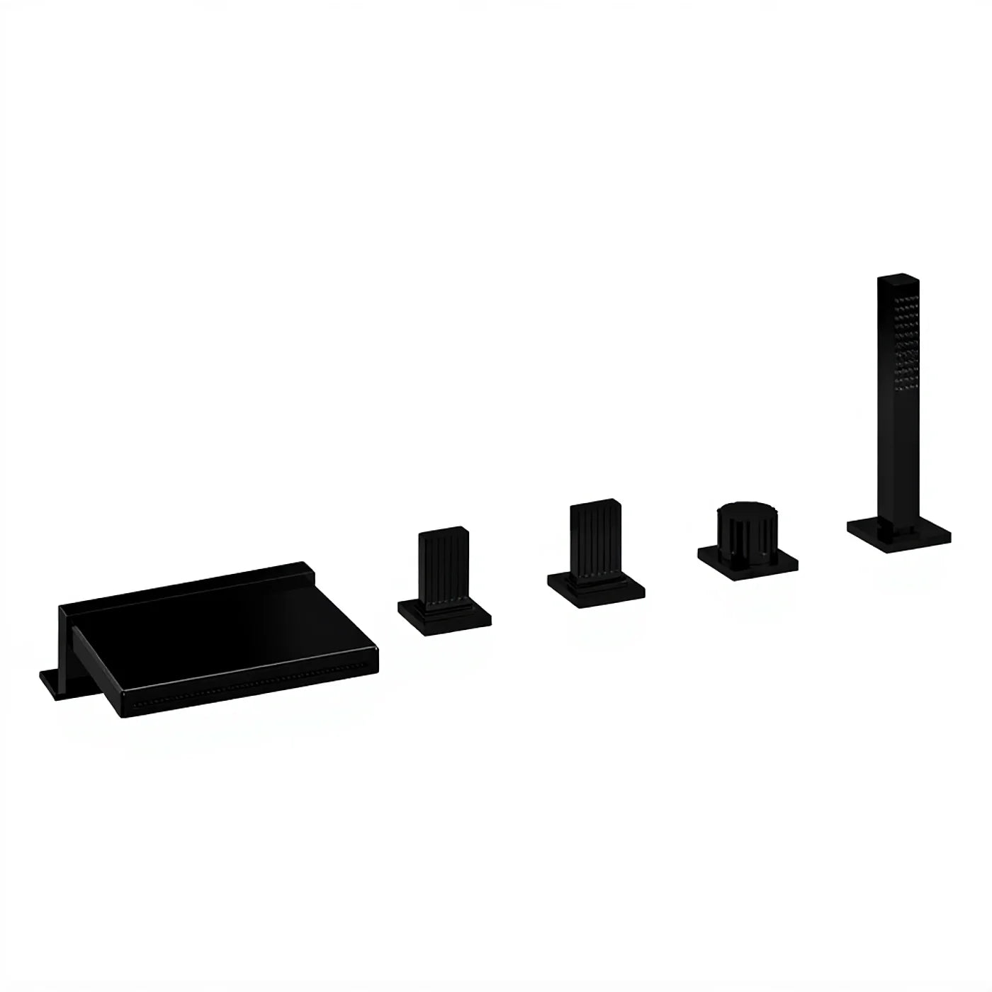 Mélangeur bain/douche 5 trous sur gorge - Treemme Kea - IT 7A06 CC KO ZZ - Noir opaque (NN)