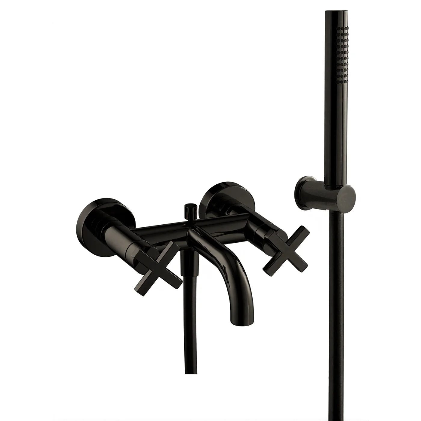 Mélangeur bain/douche mural - Treemme Line - IT 1000 CC XV ZZ - Noir chromé brossé (CZ)