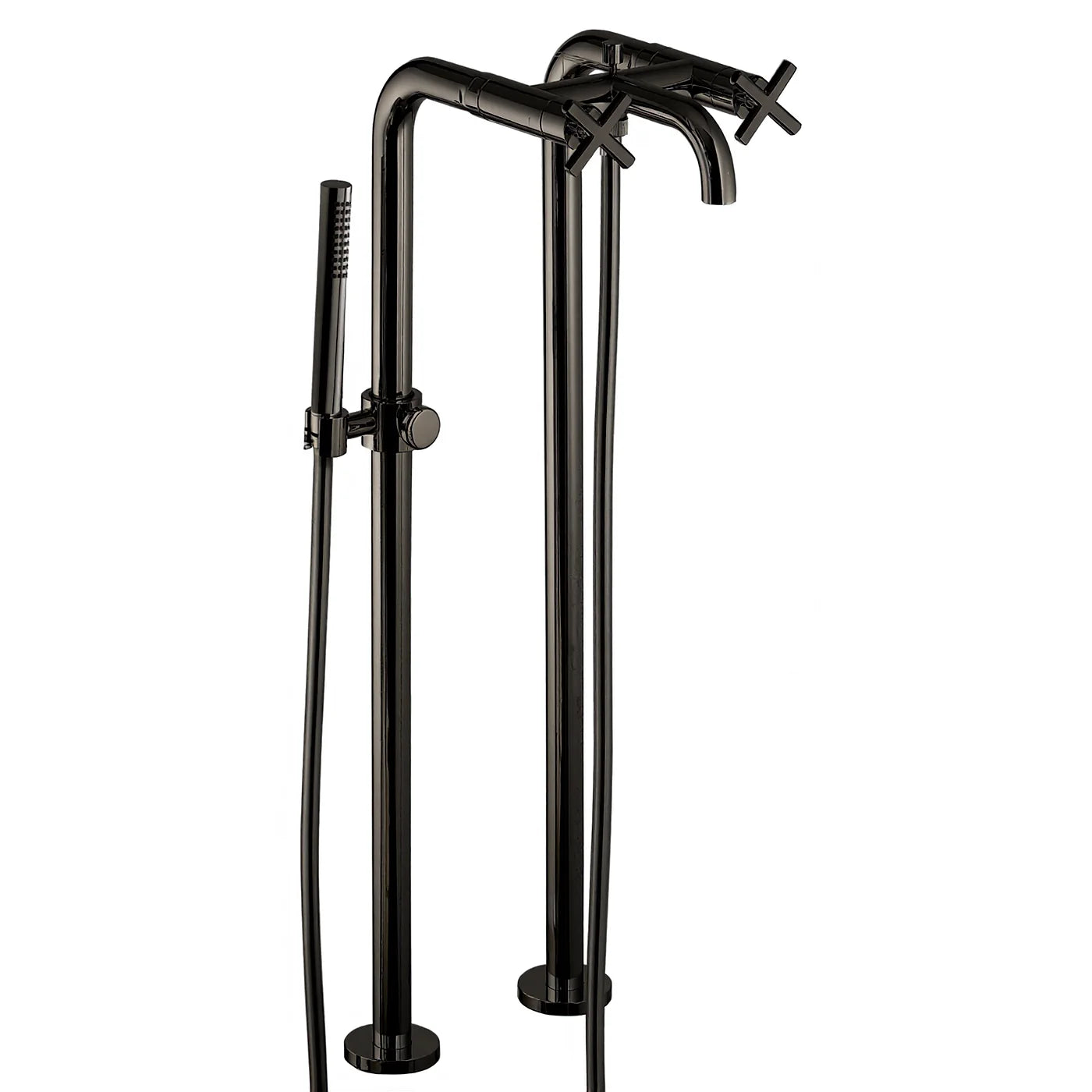 Mélangeur bain douche sur tuyaux - Treemme Line - IT 7284 CC XC ZZ - Noir chromé brossé (CZ)