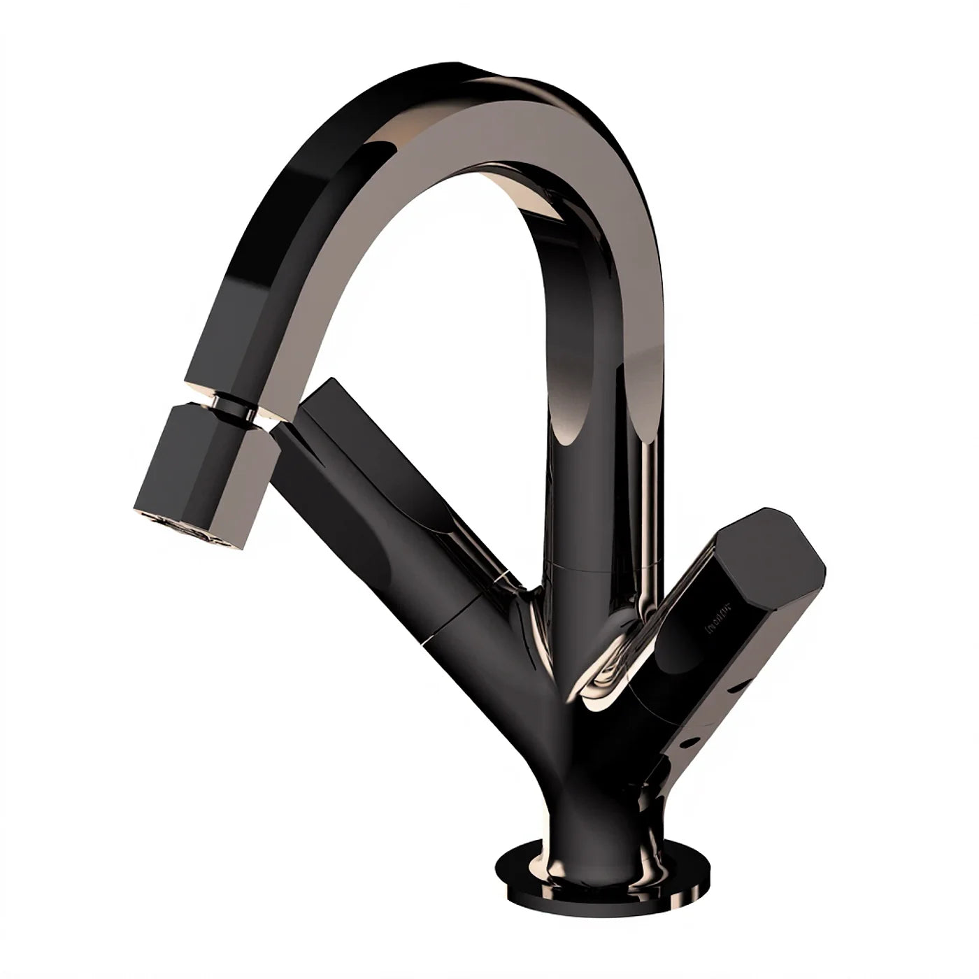 Mélangeur bidet monotrou - Treemme Appia - IT 3C24 CC AO ZZ - Noir chromé brossé (CZ)