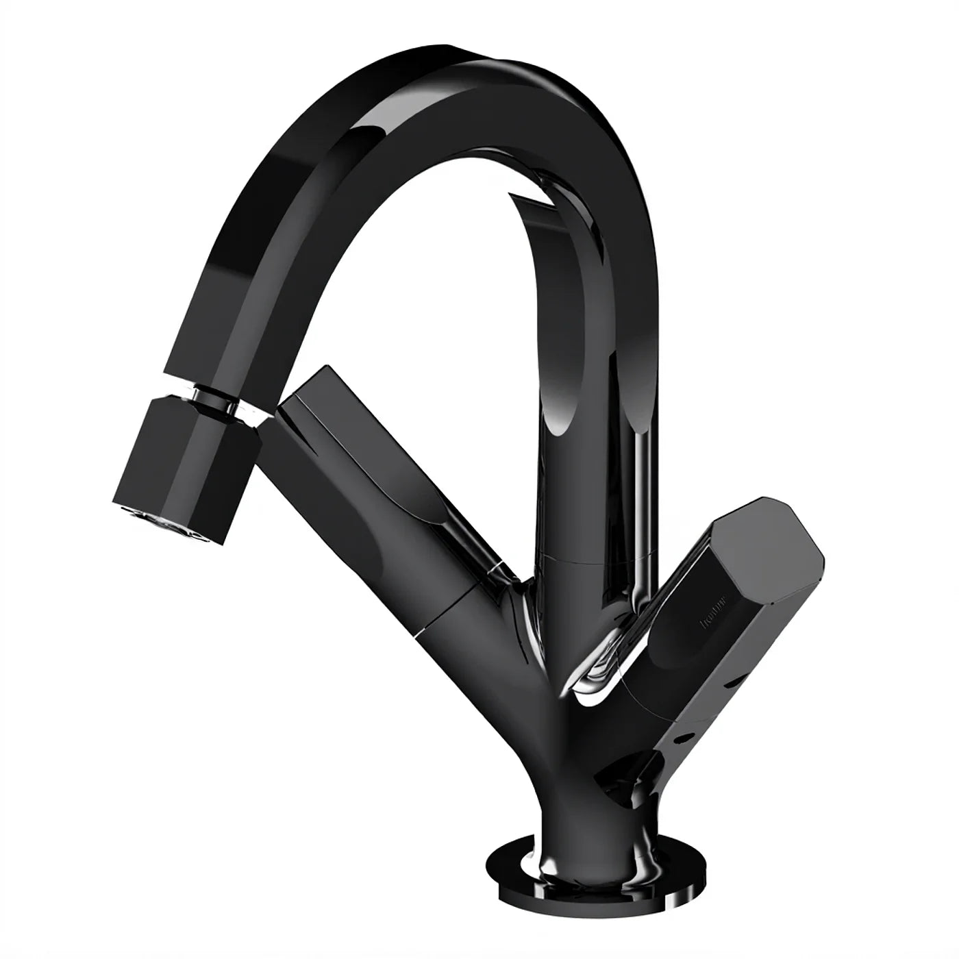 Mélangeur bidet monotrou - Treemme Appia - IT 3C24 CC AO ZZ - Noir chromé poli (HH)