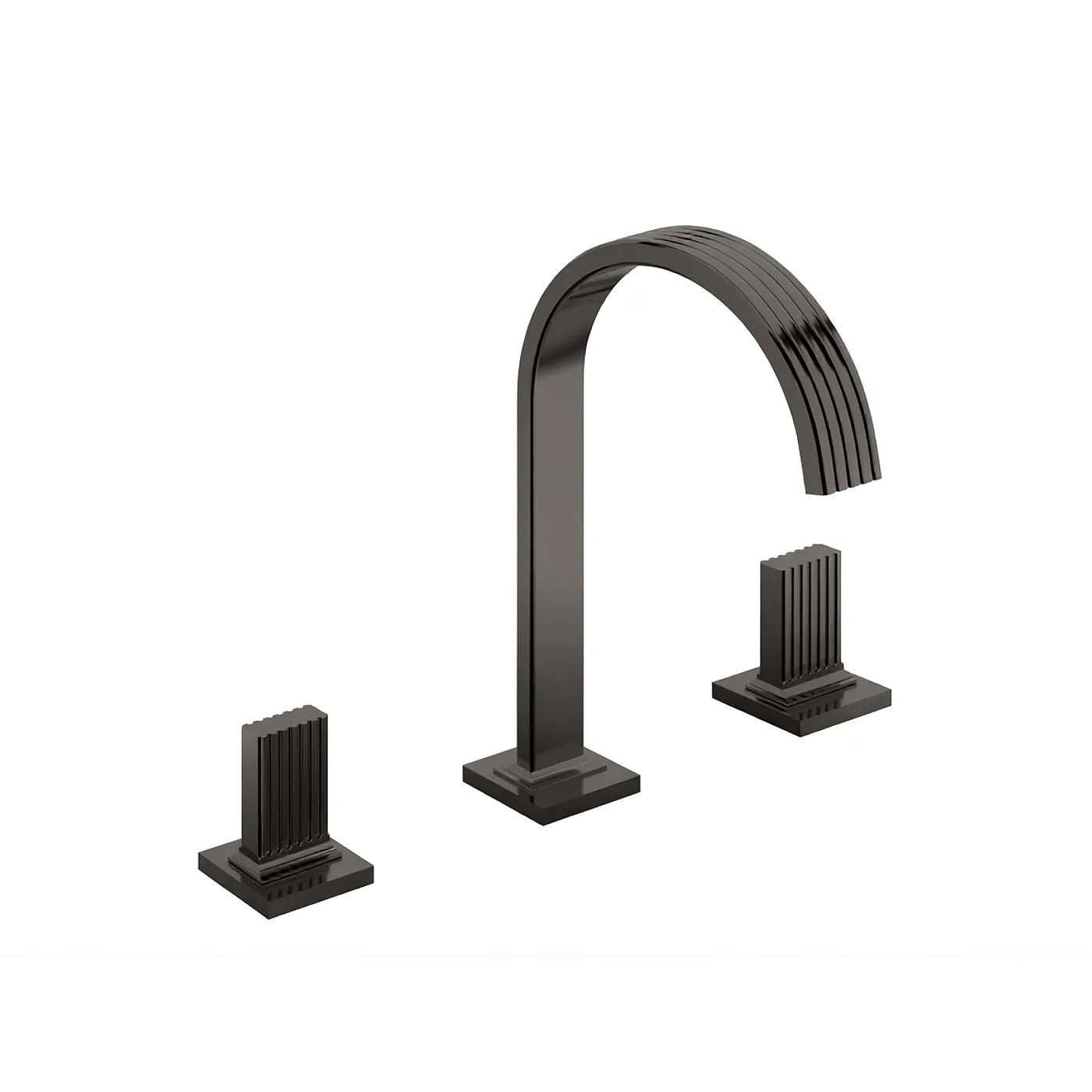 Mélangeur lavabo 3 trous 195 - Treemme Kea - IT 7A16 CC KO ZZ - Noir chromé brossé (CZ)