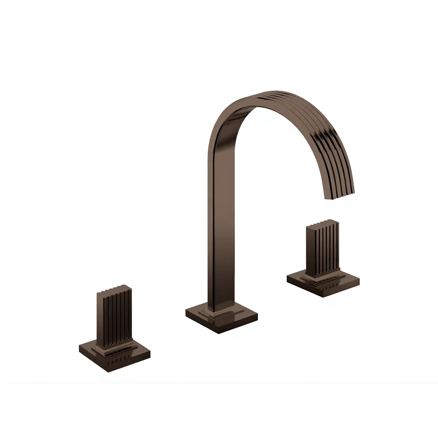 Mélangeur lavabo 3 trous 195 - Treemme Kea - IT 7A16 CC KO ZZ - Noir chromé poli (HH)