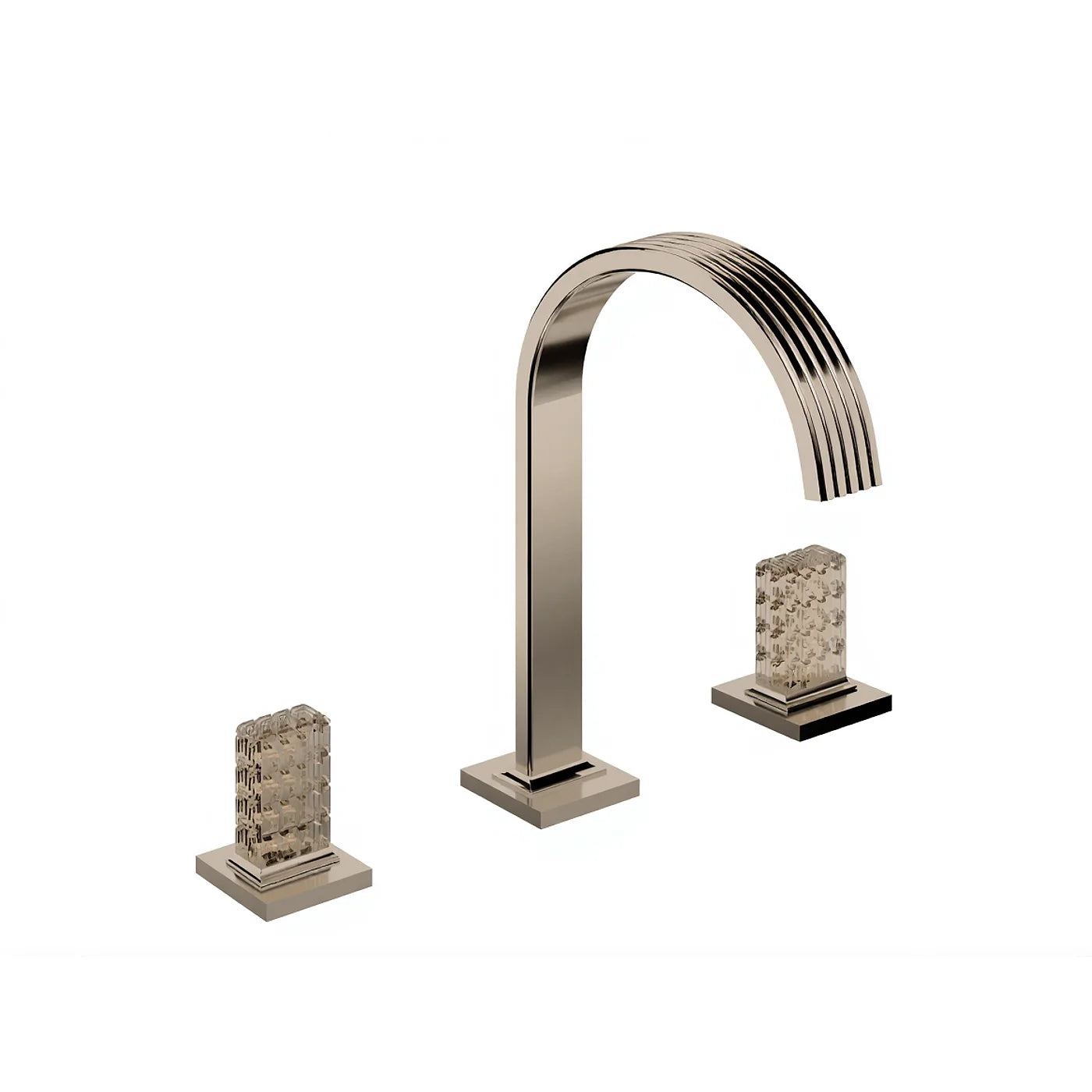 Mélangeur lavabo 3 trous 195 - LED - Treemme Kea - IT 3A16 CC RO ZZ - Nickel poli (NL)