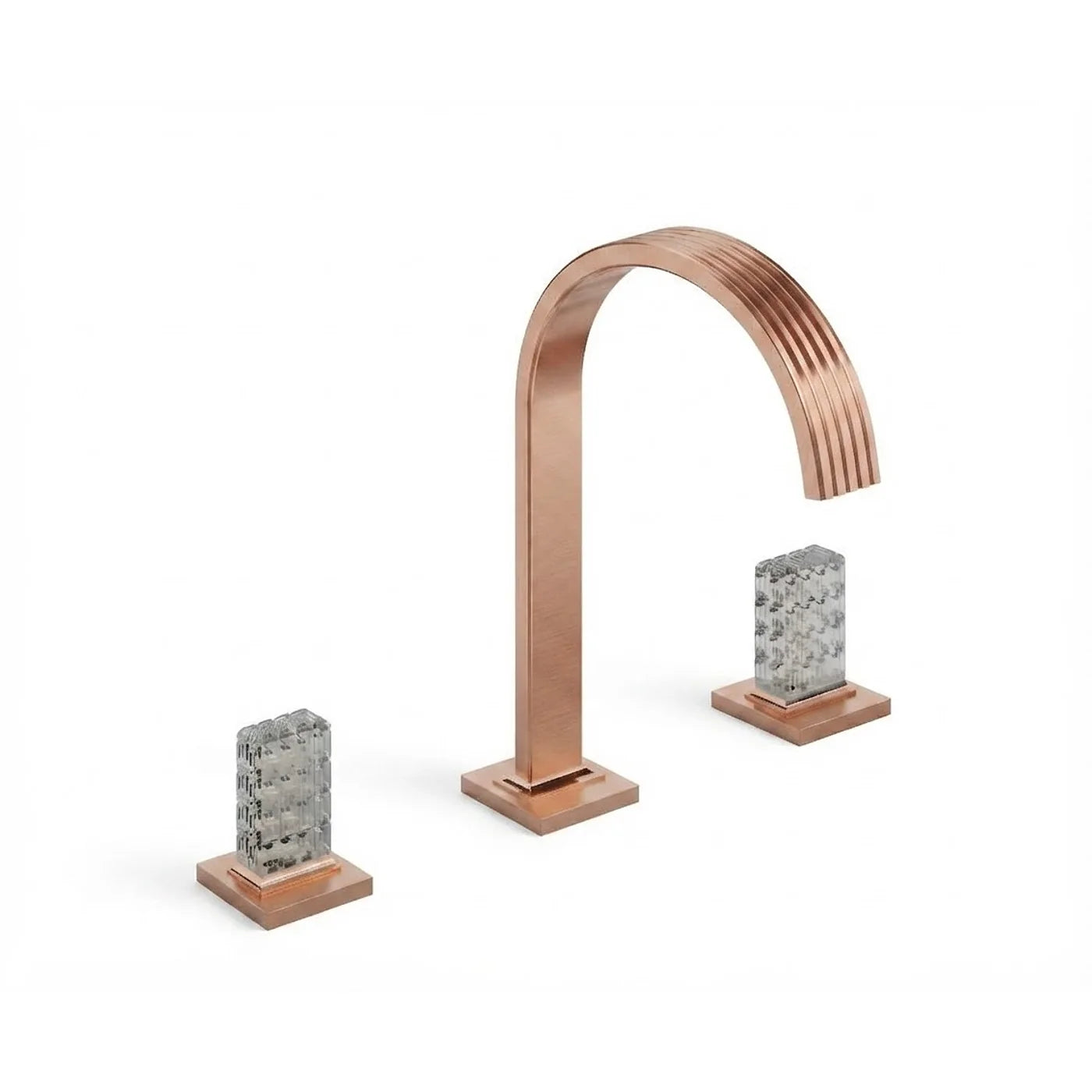 Mélangeur lavabo 3 trous 195 - LED - Treemme Kea - IT 3A16 CC RO ZZ - Or rose brossé (SZ)