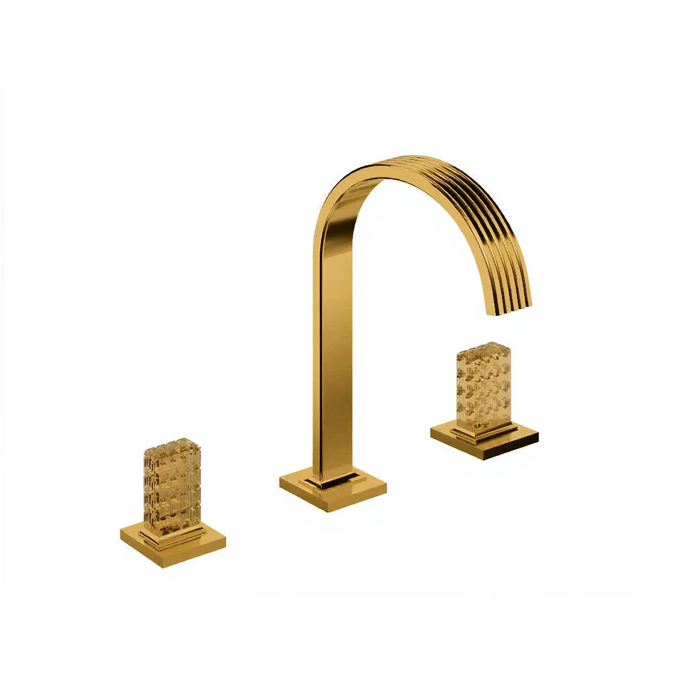Mélangeur lavabo 3 trous 195 - LED - Treemme Kea - IT 3A16 CC RO ZZ - Laiton brossé (UZ)