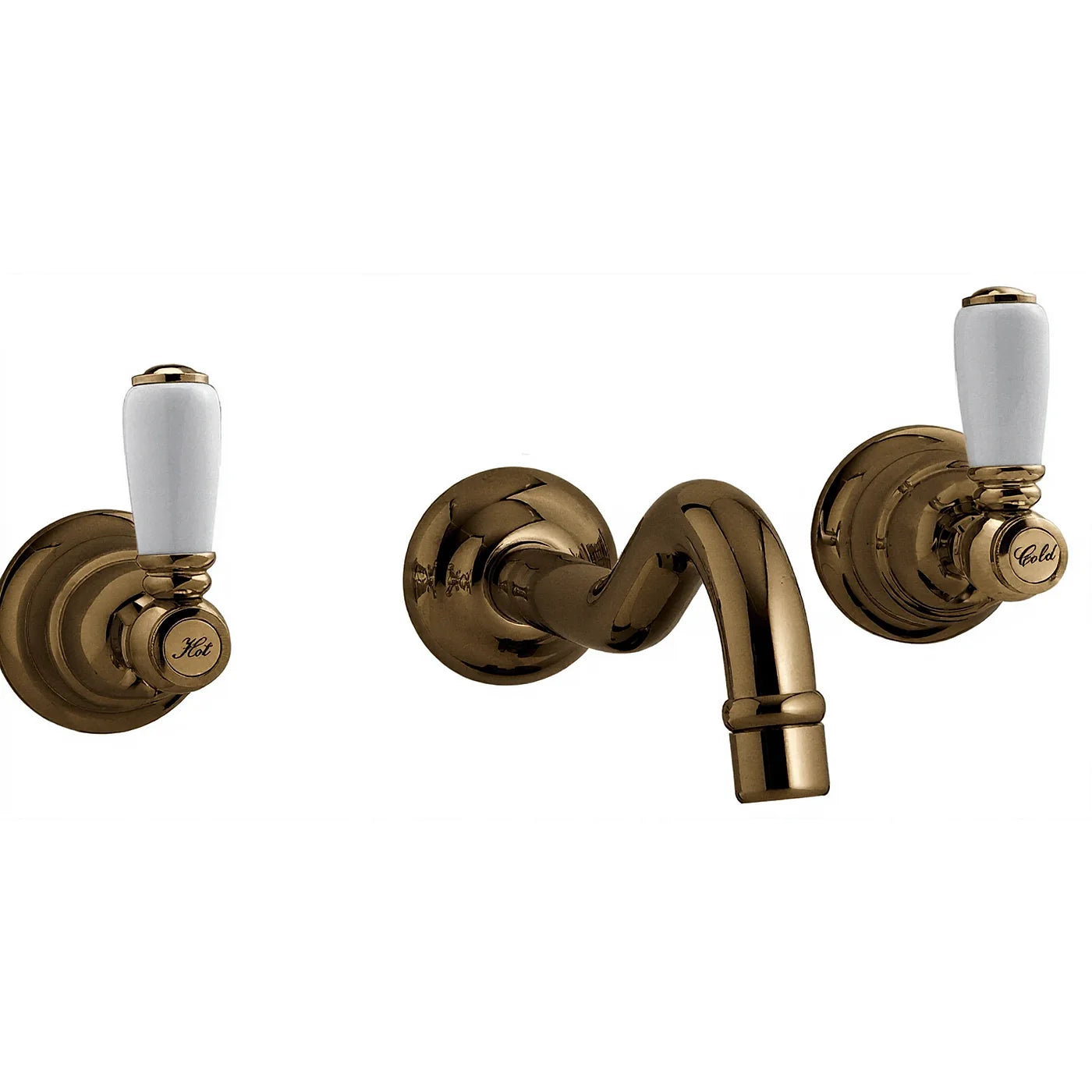 Mélangeur lavabo à encastrer 3 trous 210 - Treemme Old Italy - RWIT 4460 CC 50 - Bronze brossé (US)