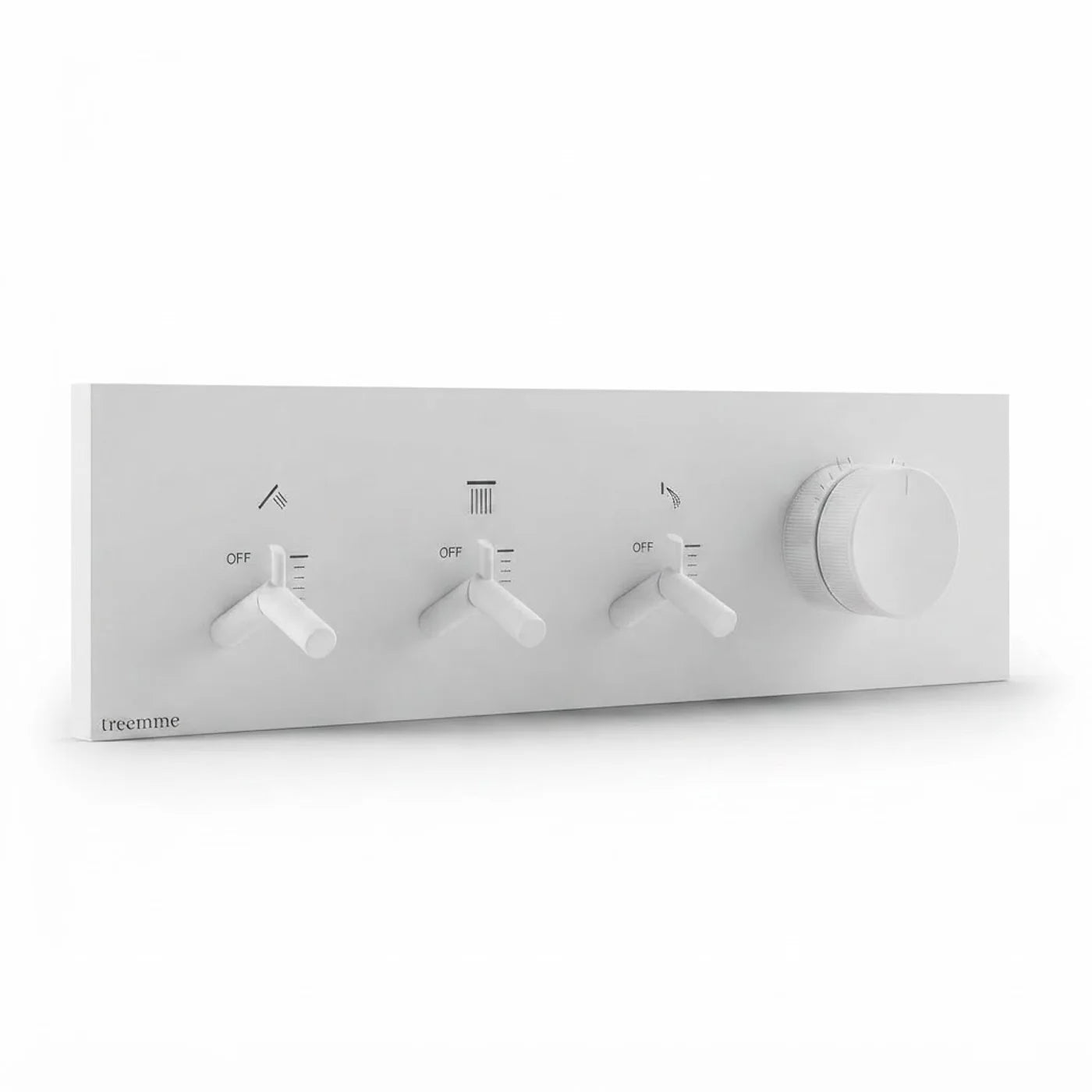 Mitigeur à encastrer à 3 sorties - Treemme Watt - RWIT 2B90 CC 01 - Blanc opaque (BB)