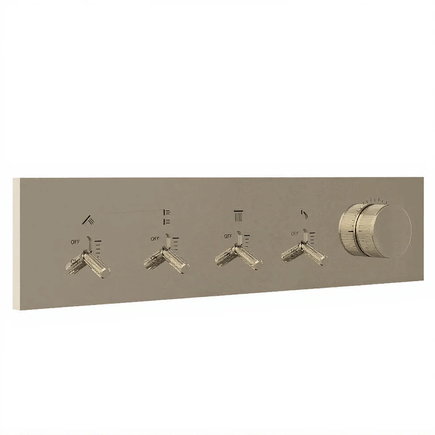 Mitigeur à encastrer à 4 sorties - Treemme Watt - RWIT 2BE4 CC 01 - Nickel brossé (NF)