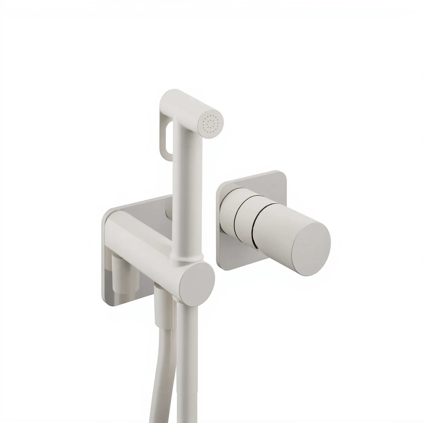 Mitigeur à encastrer avec douchette WC - Treemme Nanotech - RWIT 54D4 CC 30 - Blanc opaque (BB)
