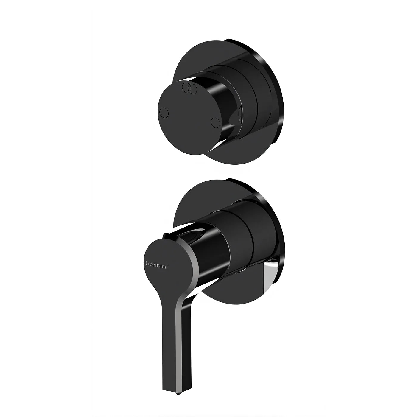 Mitigeur à encastrer avec inverseur à 2 sorties - Treemme Aurelia - RWIT 2CC2 CC 01 - Noir opaque (NN)