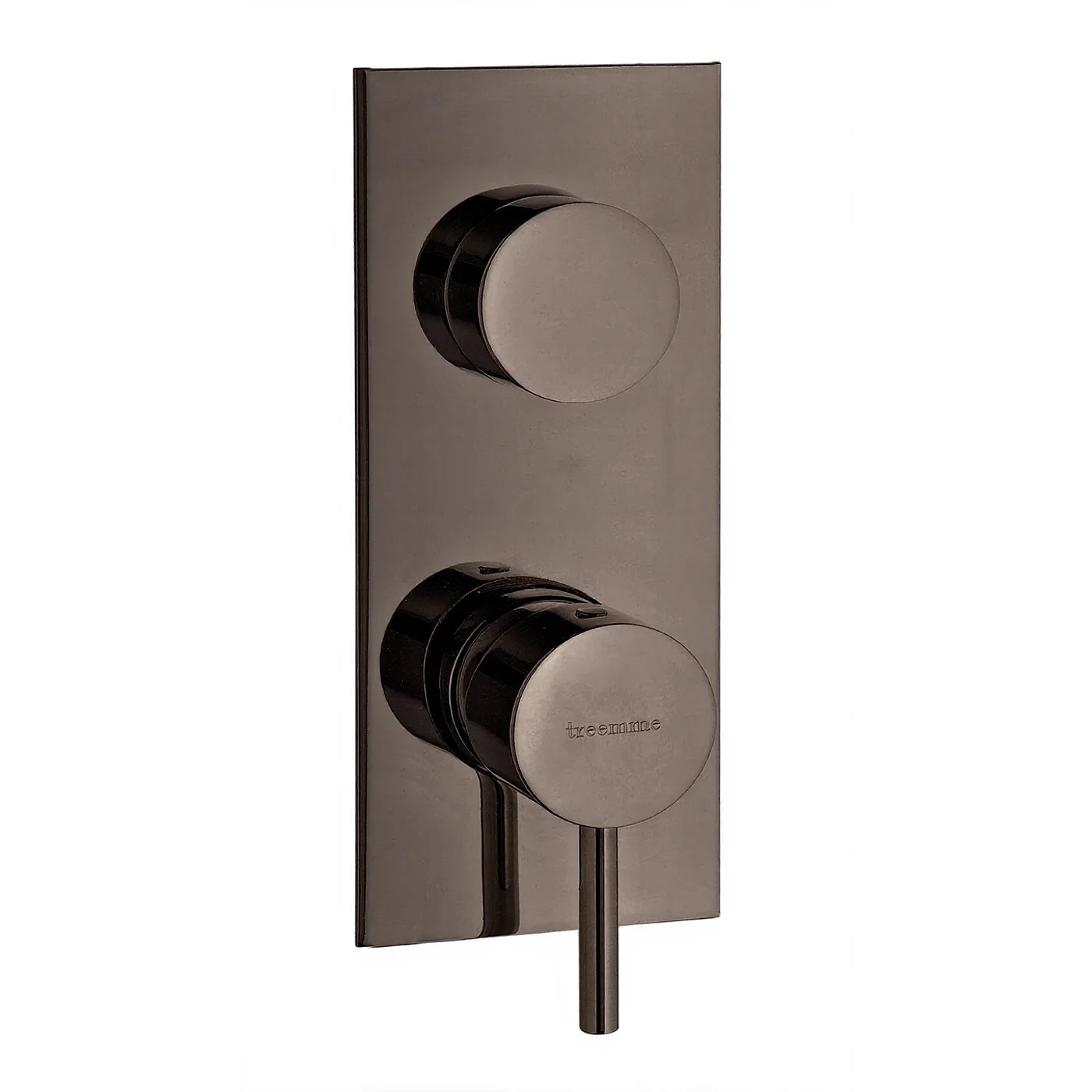 Mitigeur à encastrer avec inverseur à 2 sorties - Treemme X-change mono - RWIT 58A2 CC 01 - Noir chromé poli (HH)