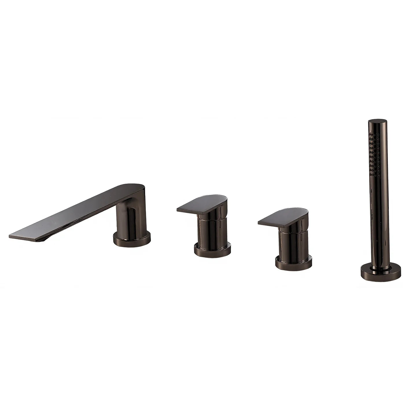 Mitigeur bain/douche 4 trous sur gorge - Treemme Ran - IT 2268 CC RN ZZ - Noir chromé poli (HH)