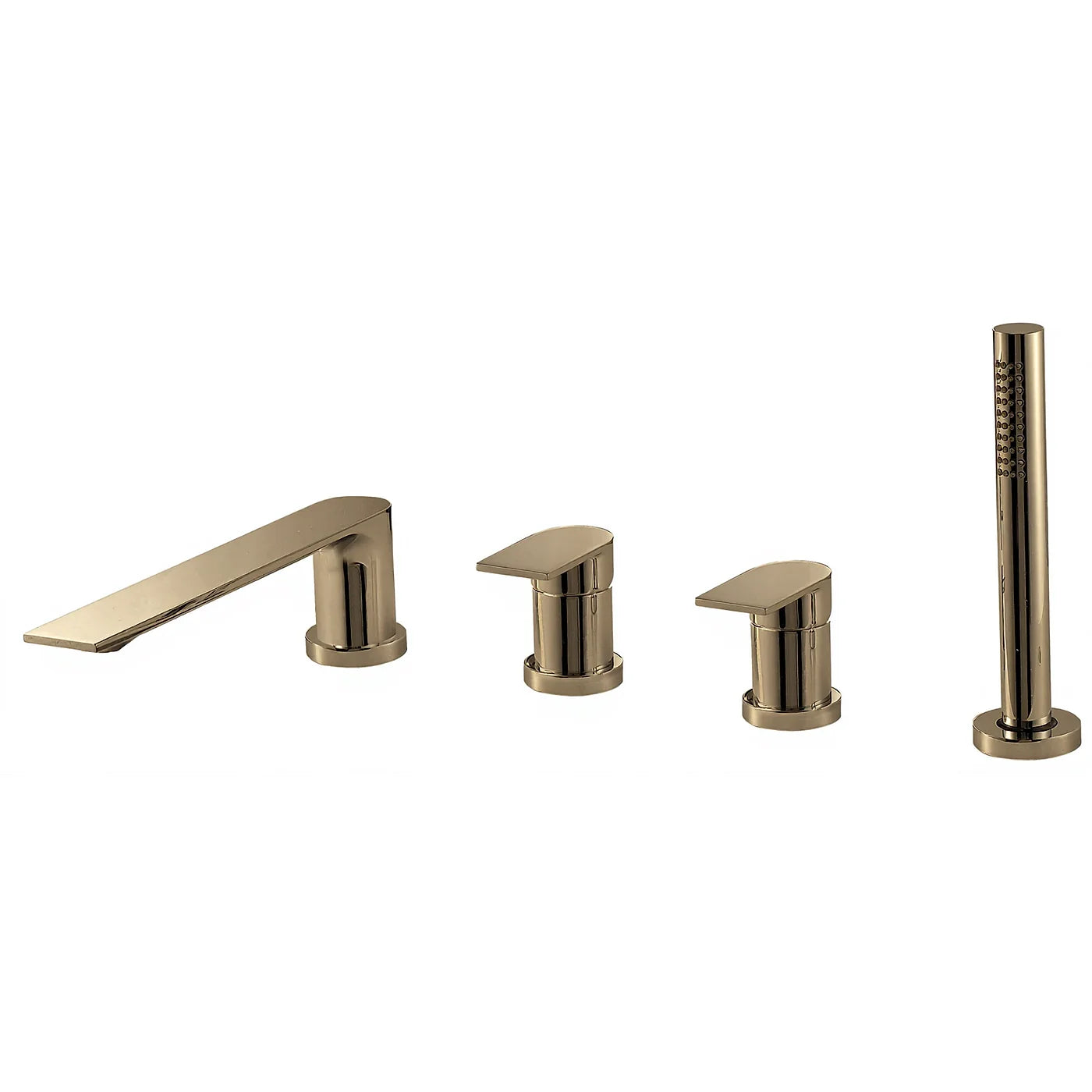 Mitigeur bain/douche 4 trous sur gorge - Treemme Ran - IT 2268 CC RN ZZ - Nickel brossé (NF)